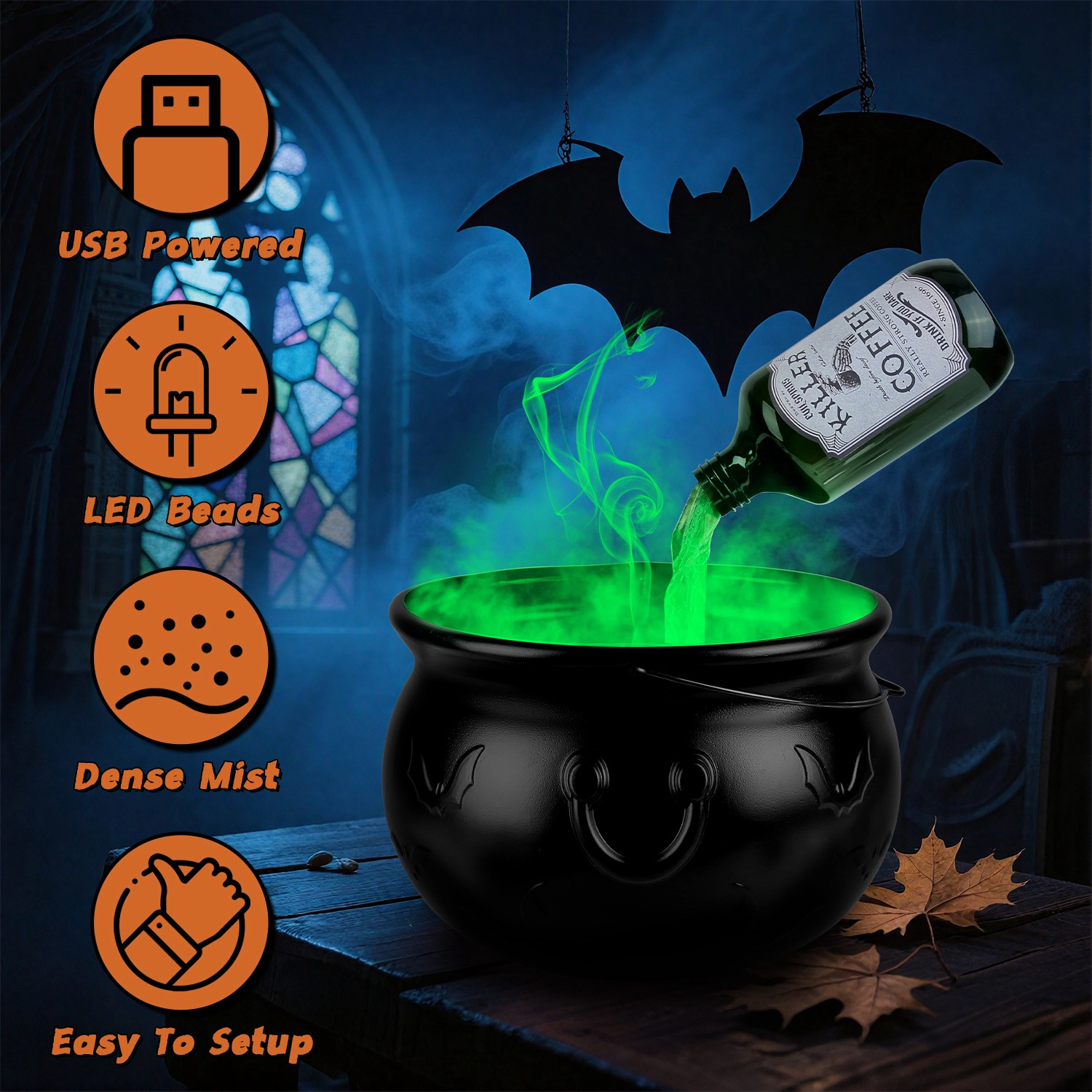 IMounTEK Unisex 2-in-1 Halloween Witch Cauldron Set