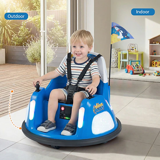 Hivvago 12V Kids Ride On Bumper Car With Remote Control And Flashing Lights