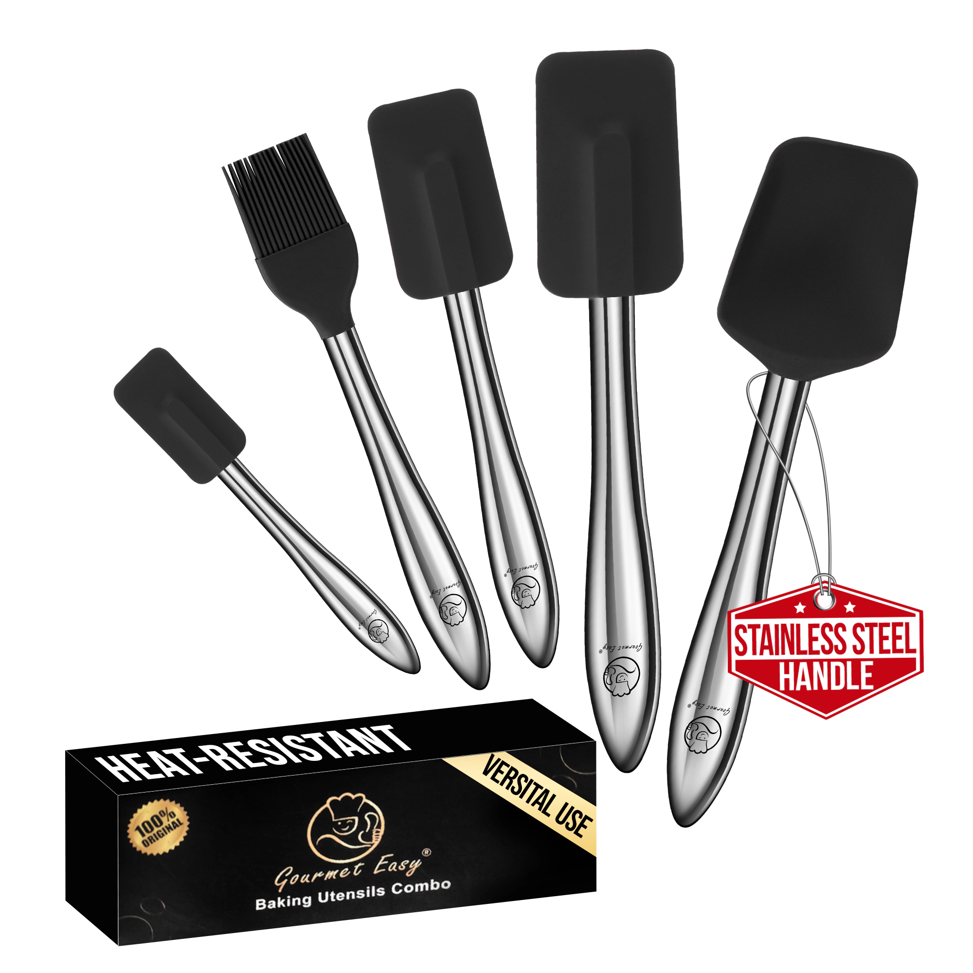 Gourmet Easy 5pcs Silicone Spatula Set