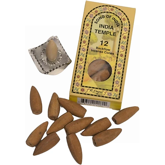Song of India India Temple Backflow Incense Cones - Box of 12 with ...