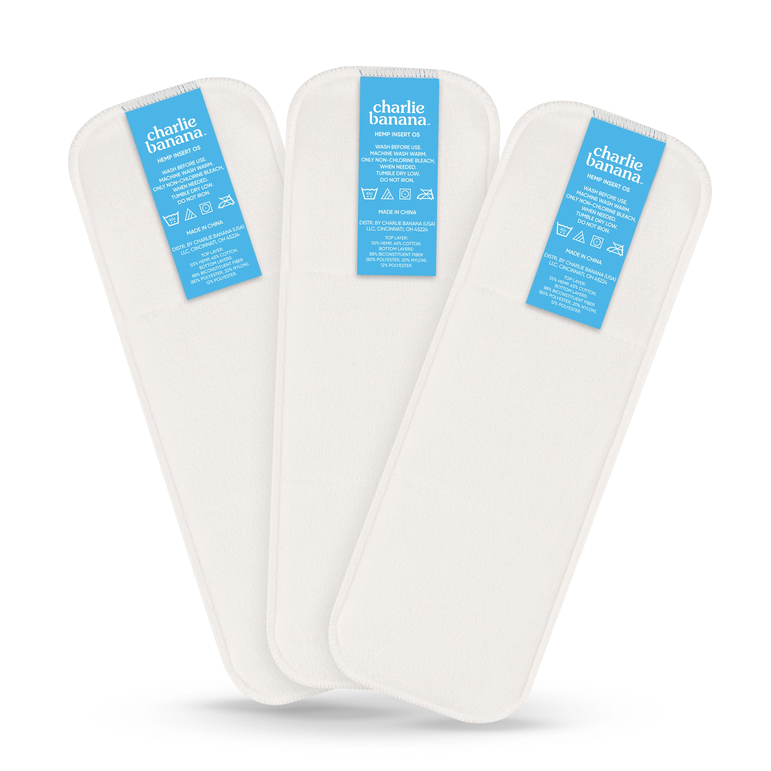 Charlie Banana One-Size Reusable Hemp Diaper Inserts - 3 Pack