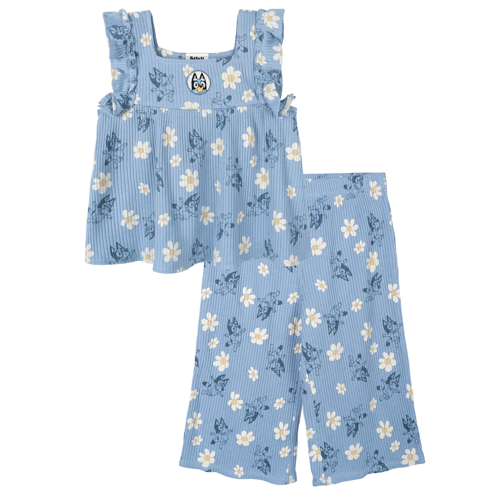 Bluey Girls' Ribbed Top and Pants Set