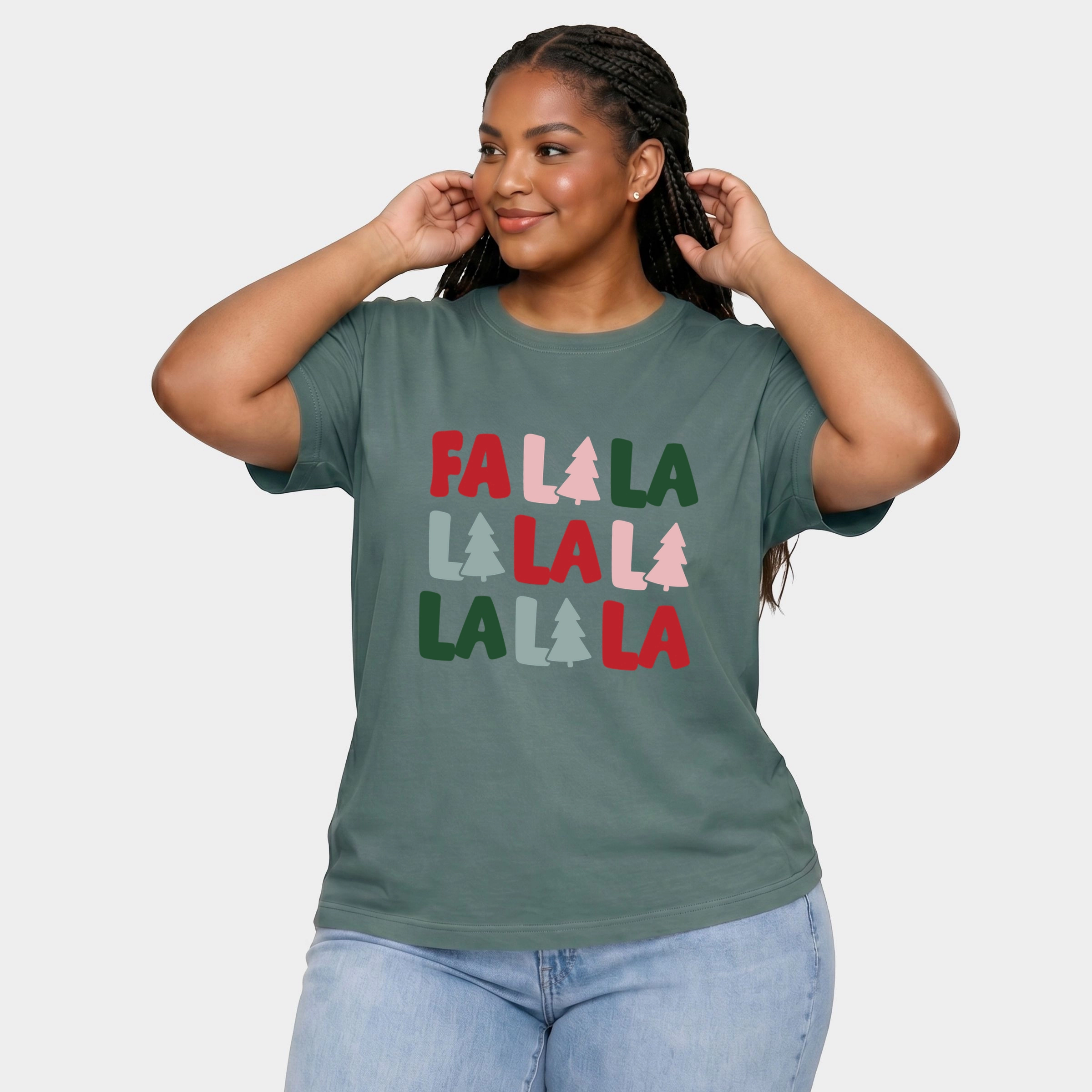 Simply Sage Market - Women's Plus Garment Dyed Tee Fa La Trees