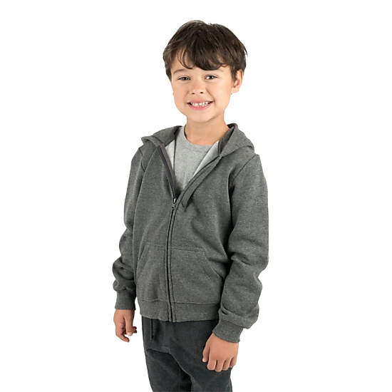 Leveret Toddler/Kid Basics Neutral Solid Full Zip Hoodie Sweatshirt