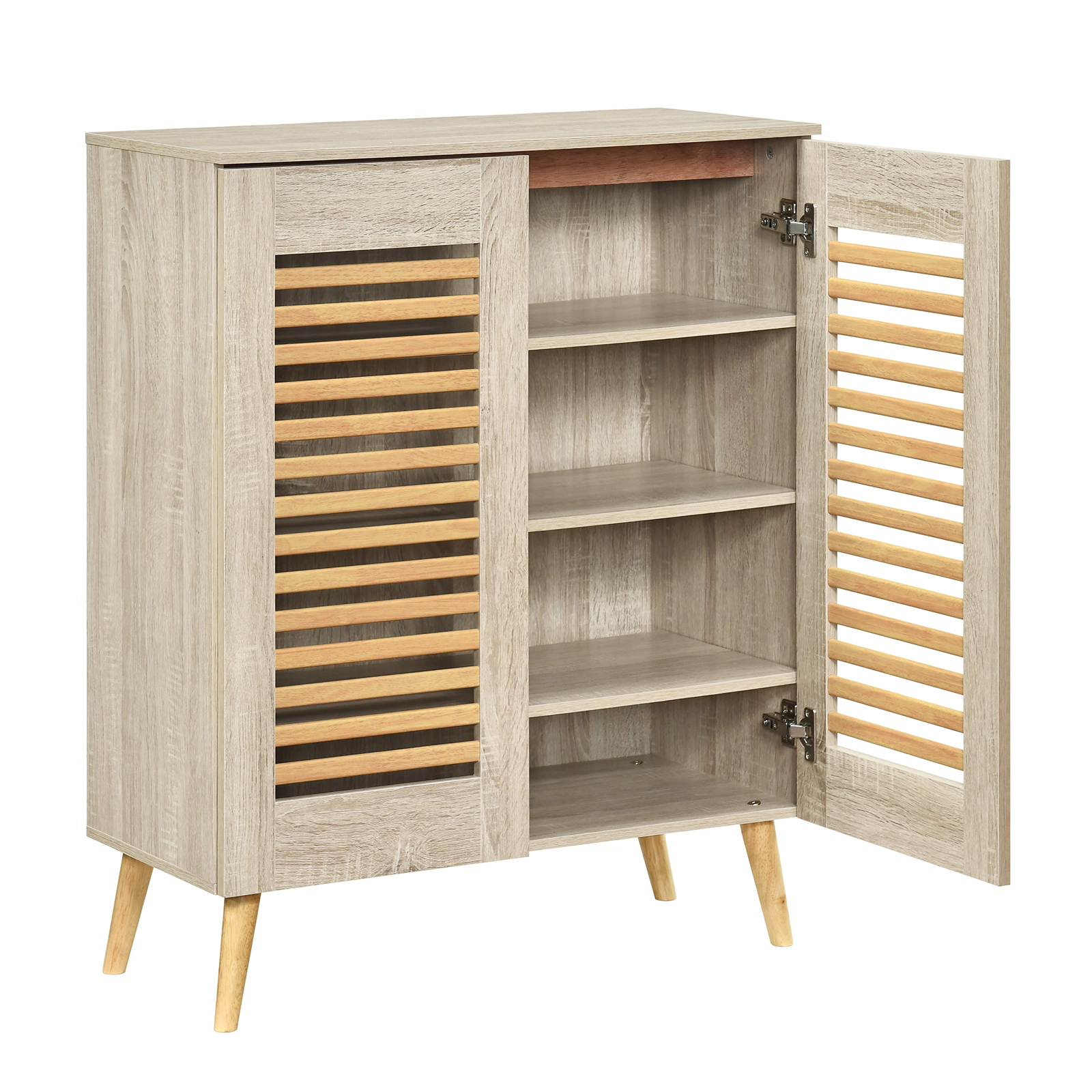 SlickBlue Entryway Storage Cabinet with Adjustable Shelves and Doors