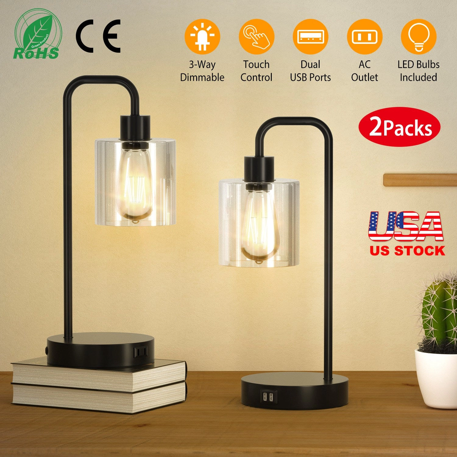 IMounTEK Unisex 3-Way Dimmable Touch Control Table Lamp