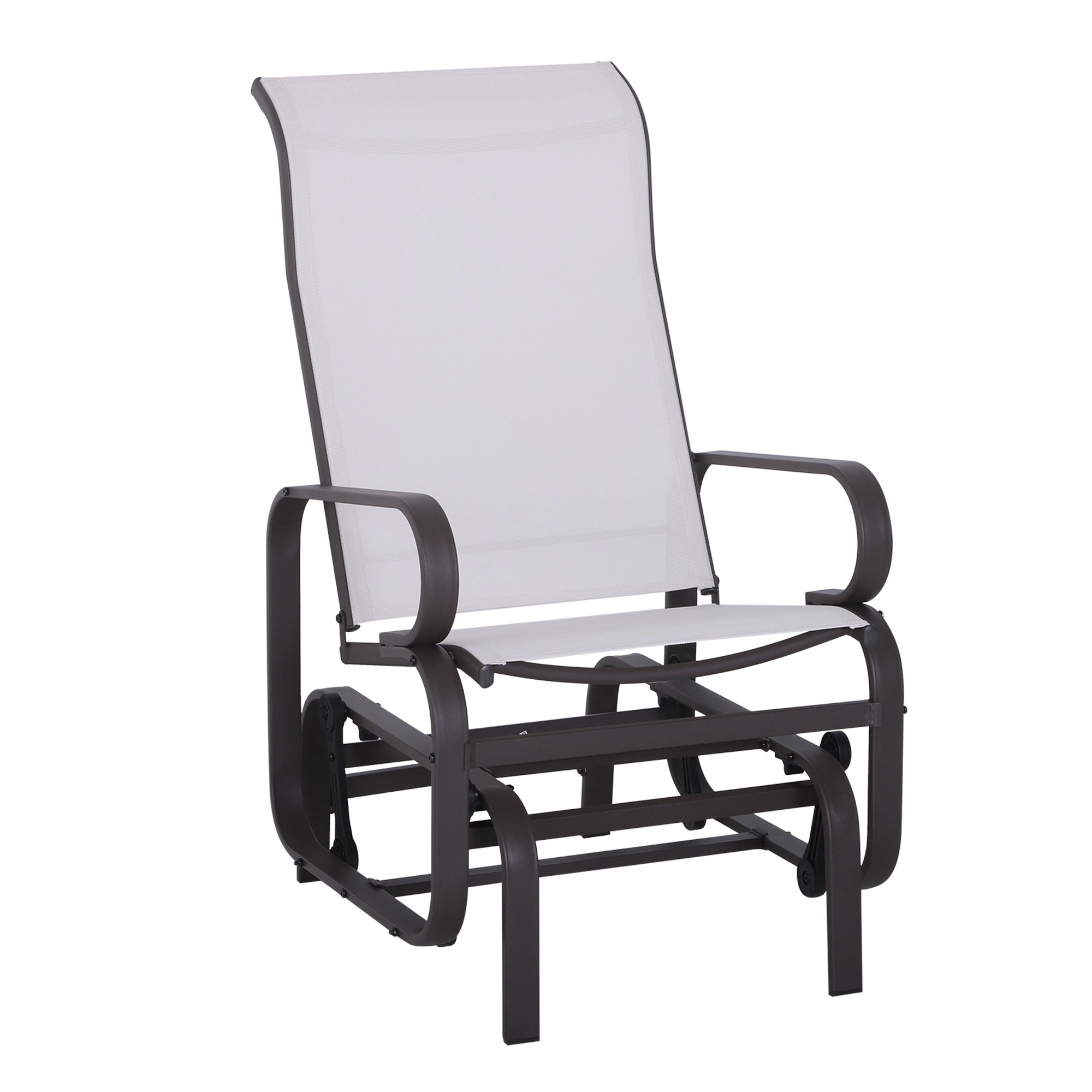 HONGGE Gliding Lounger Chair Single Rocker with Lightweight Metal & Mesh Construction