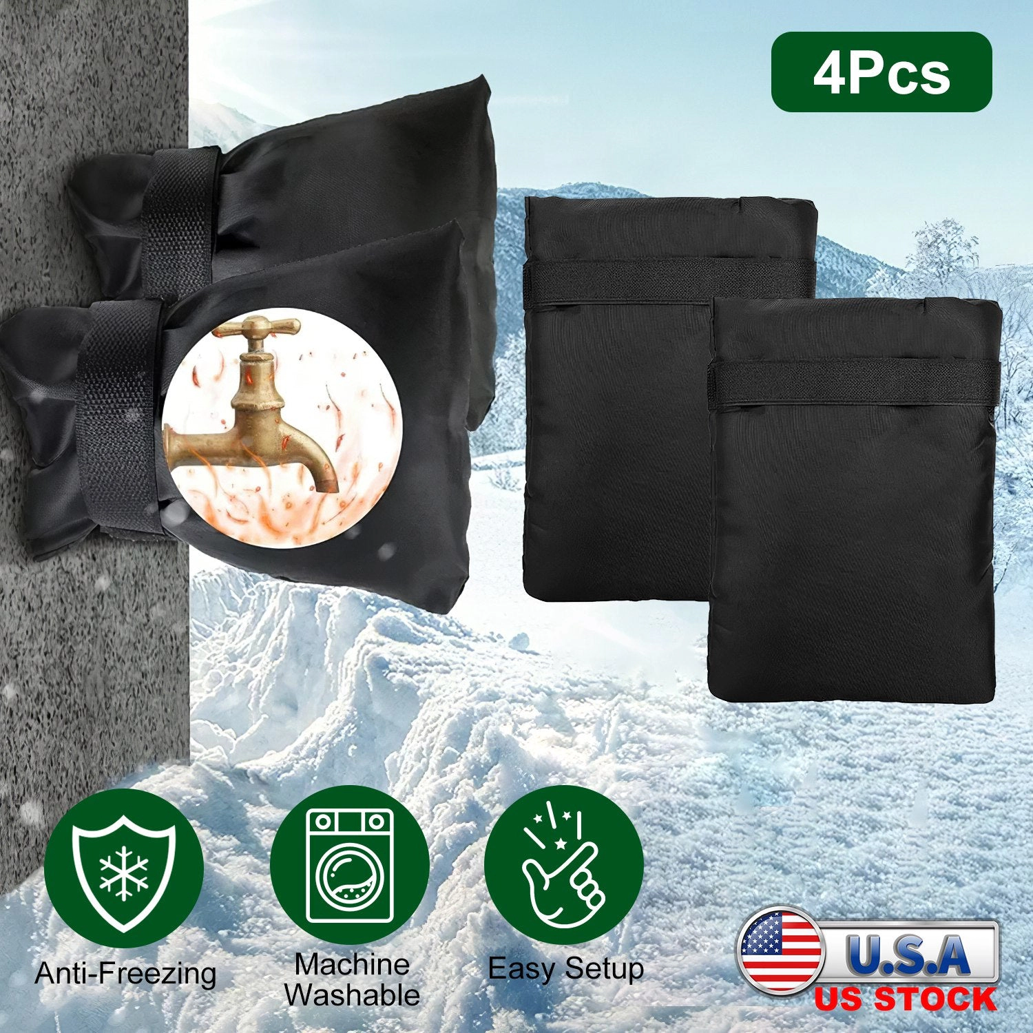GBruno 4-Piece Insulated Outdoor Faucet Covers