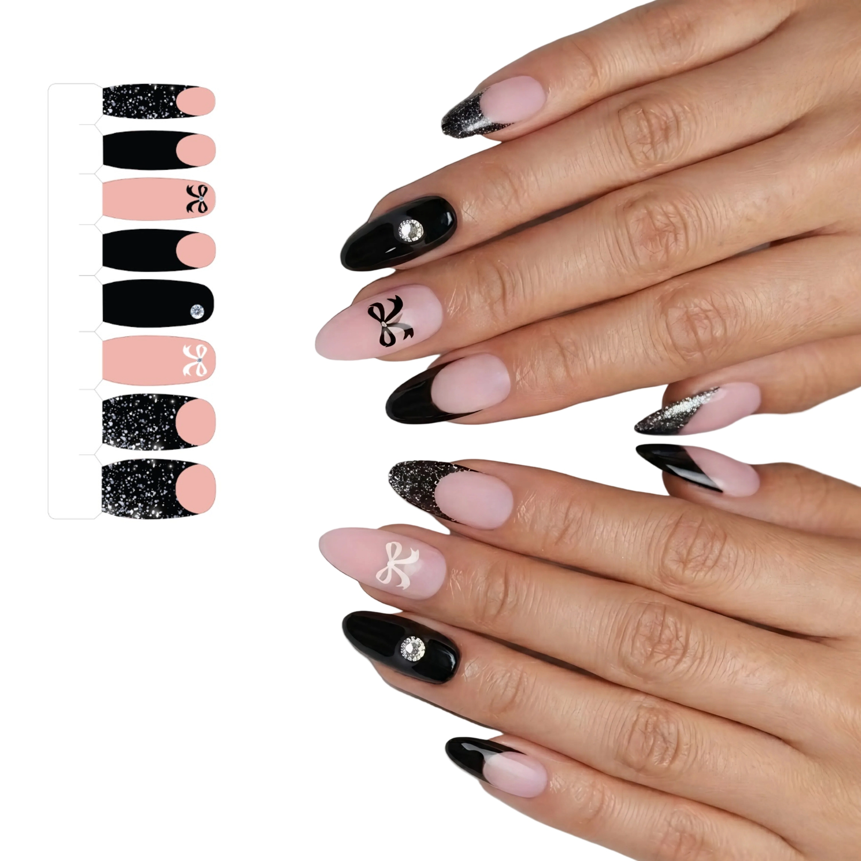 XPNail Women's Nail Polish Strips Noir 16ct