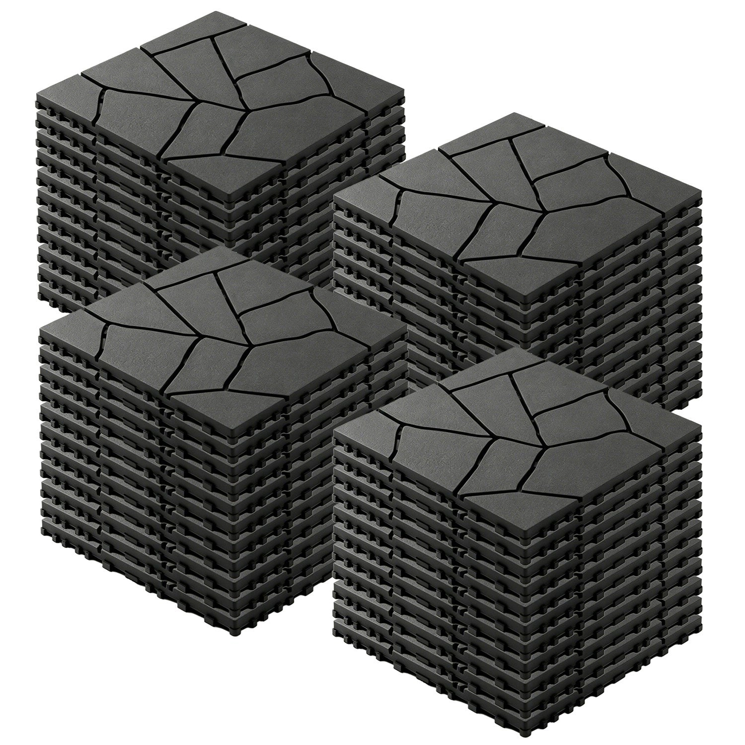 GBruno Stone Pattern Interlocking Patio Deck Tiles
