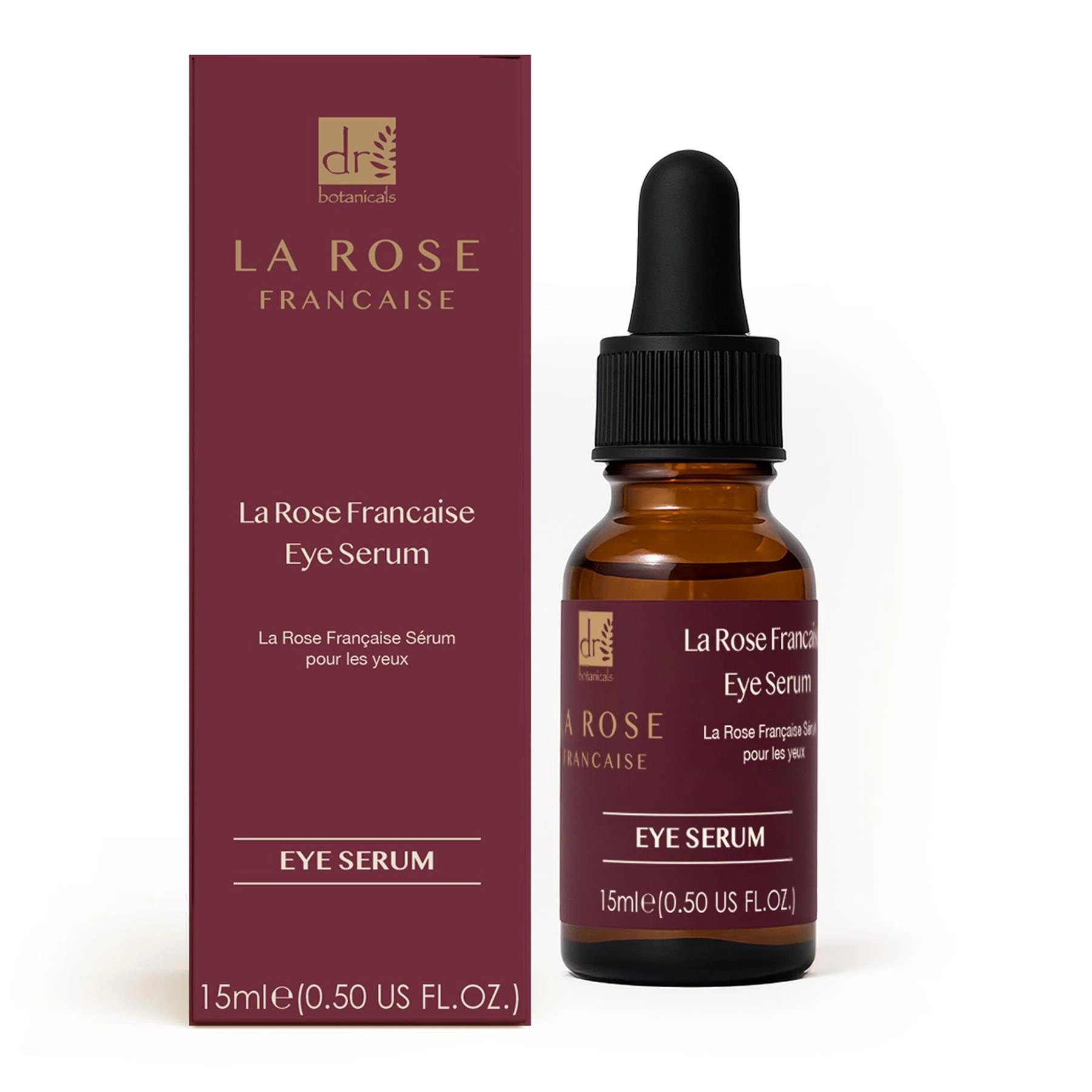 Dr Botanicals La Rose Française Eye Serum - Anti-Aging Bakuchiol & Vitamin E for Dark Circles and Puffiness 15ml