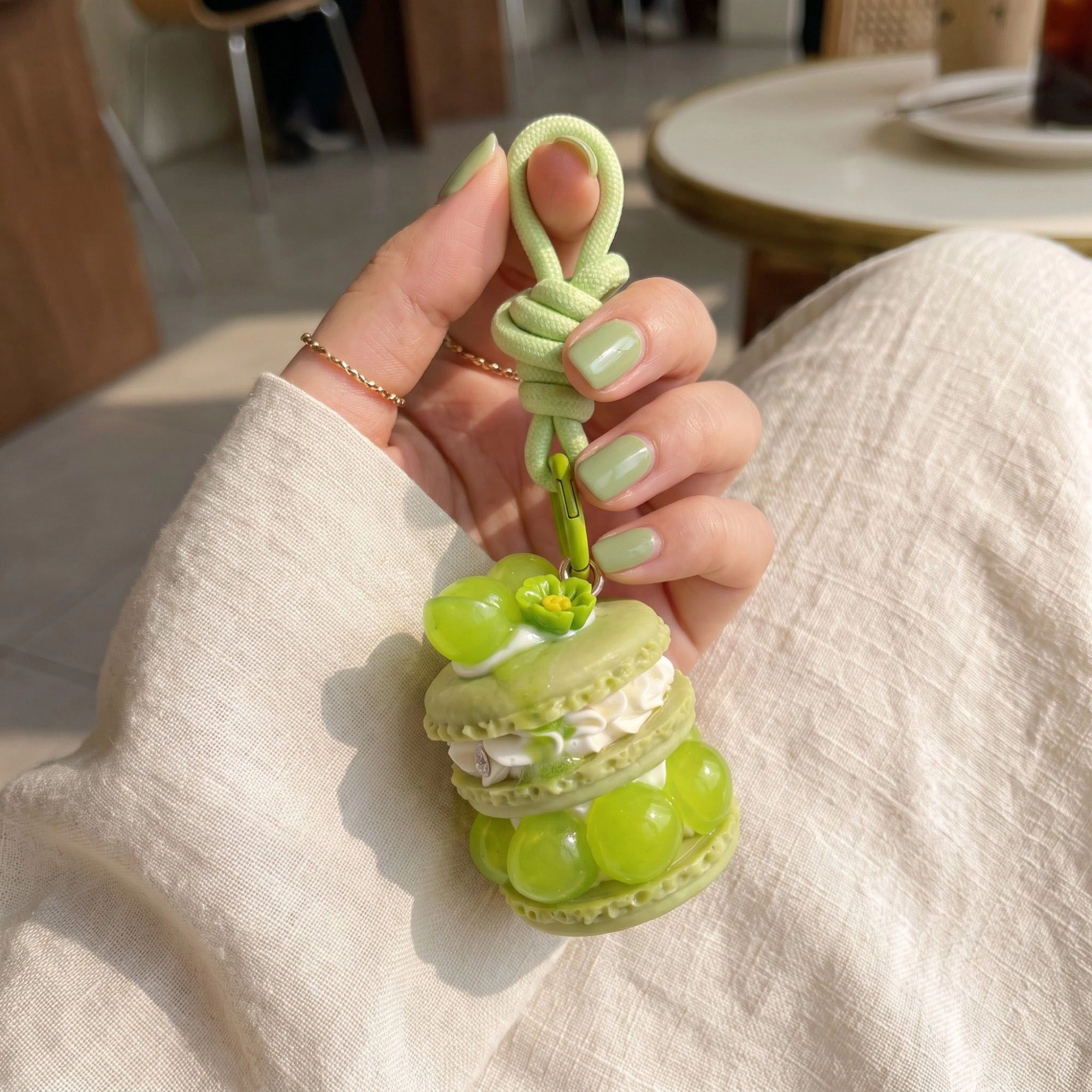 Alilang Womens Bag Charm with Hanging Loop and Decorative Dessert Accent