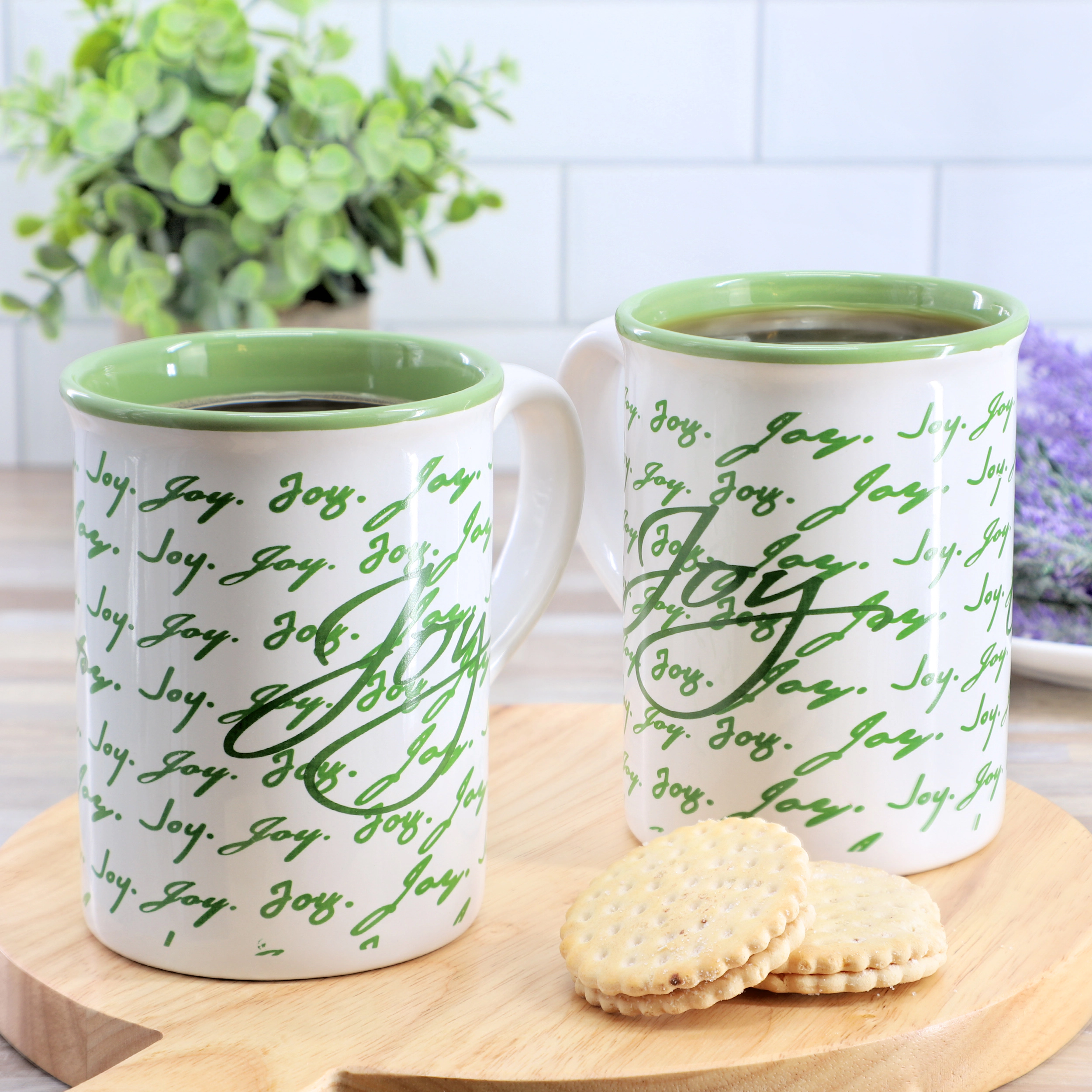 Gibson Home Inspirational Words 4 Piece 16 Ounce Stoneware Mug Set