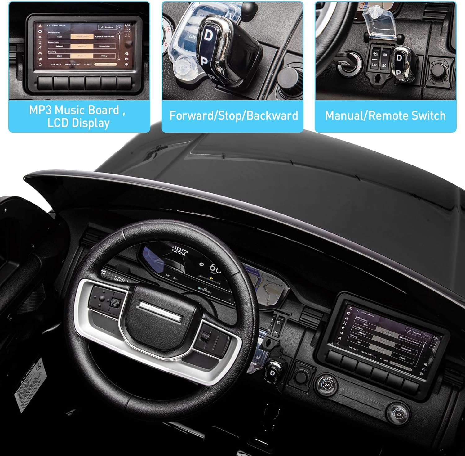 24V Licensed Land Rover 2-Seater Kids Ride On Car, Electric SUV w/Remote, 3 Speeds, Suspension, LED Lights, Music