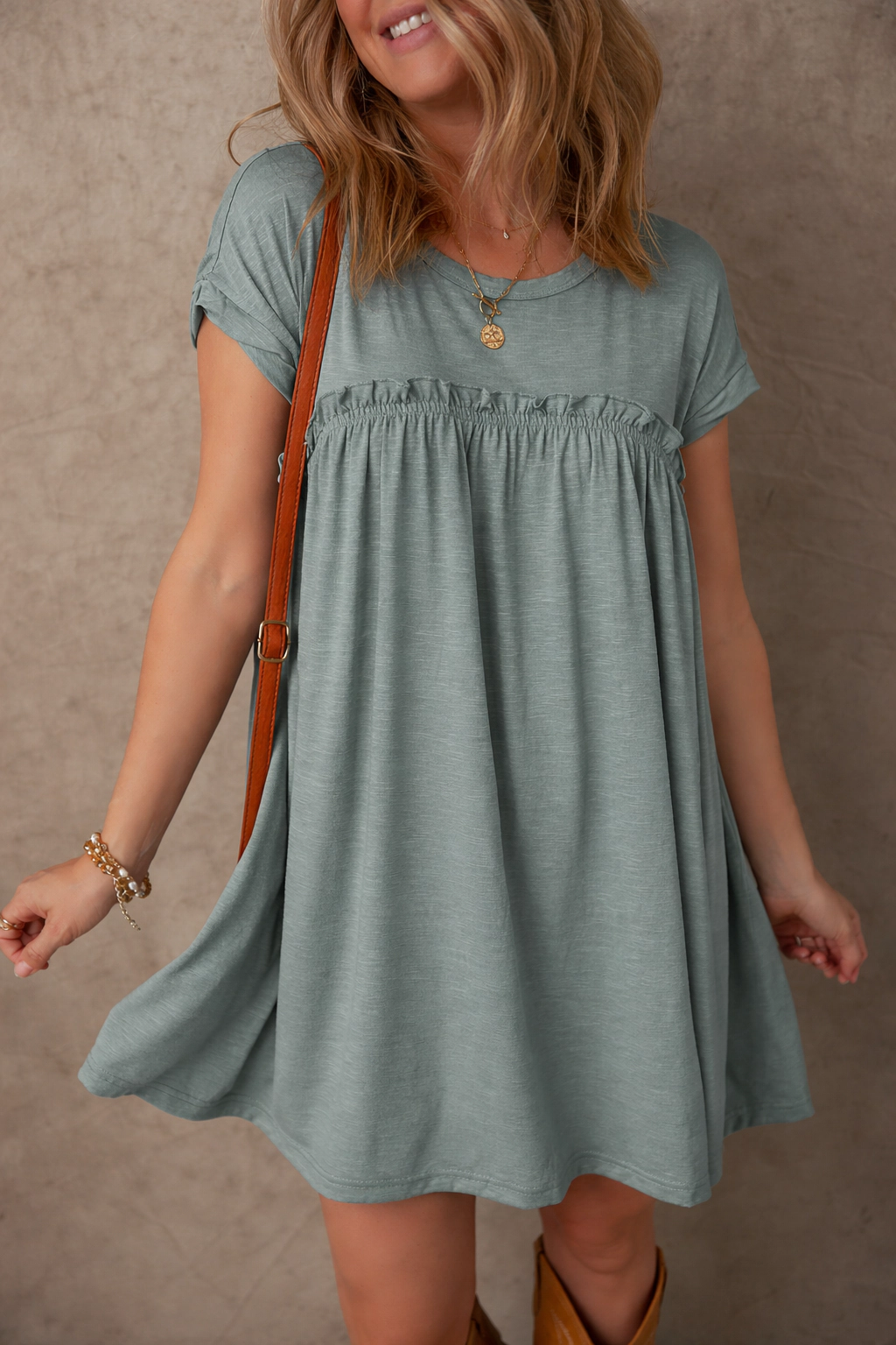 Threaded Pear Women's Daniela Gathered Seam T Shirt