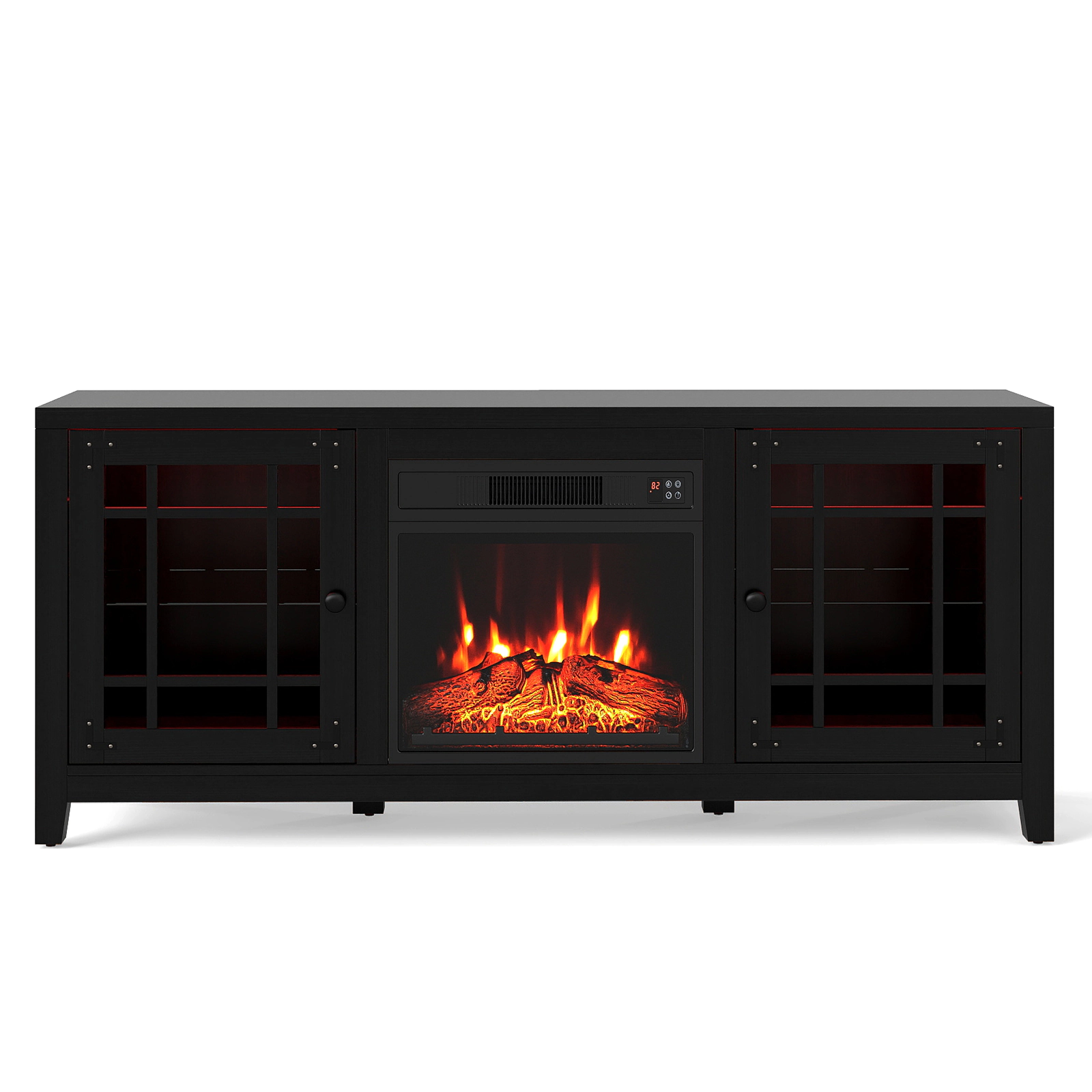LJG 58" Fireplace TV Stand with LED Lights and 18" Electric