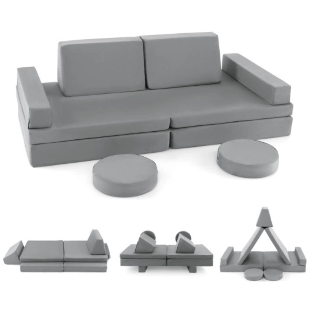 Hivvago 10-Piece Kids Play Couch Sofa With Portable Handle