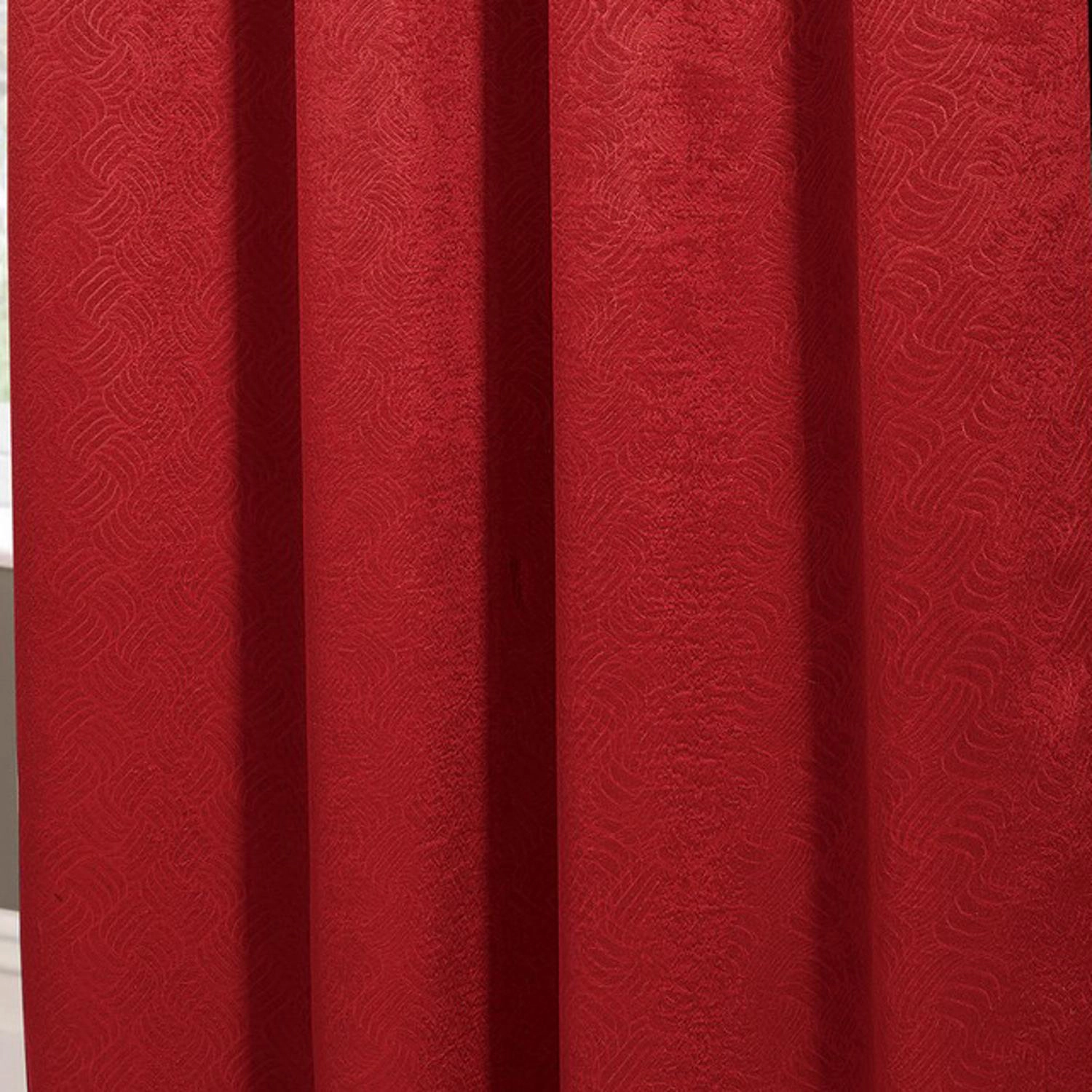RT Designers Nellie Embossed Blackout Grommet Panel - 52"x84", Red