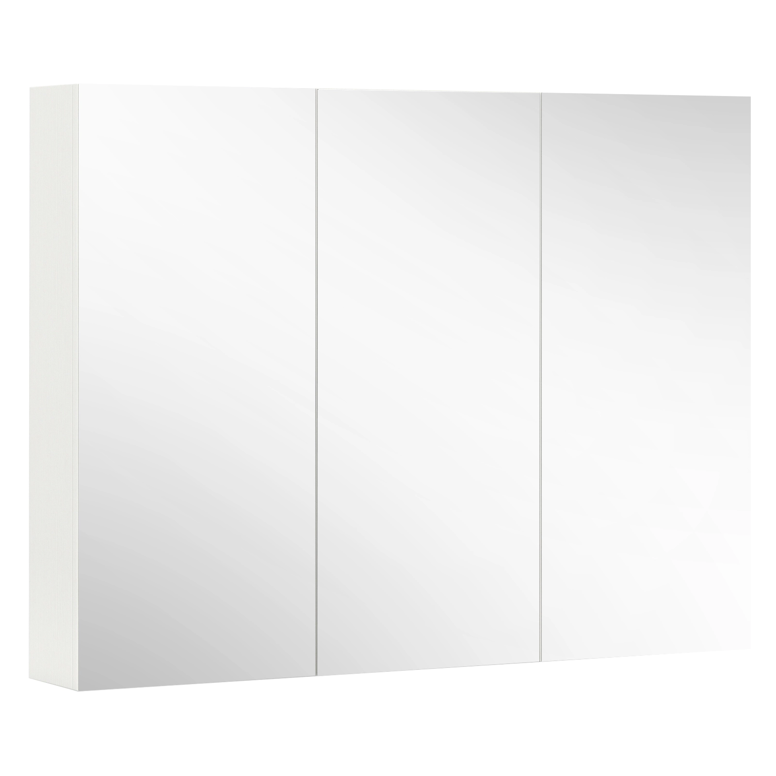 Slickblue Wall Mounted Bathroom Mirror Cabinet with 6 Storage Compartments White
