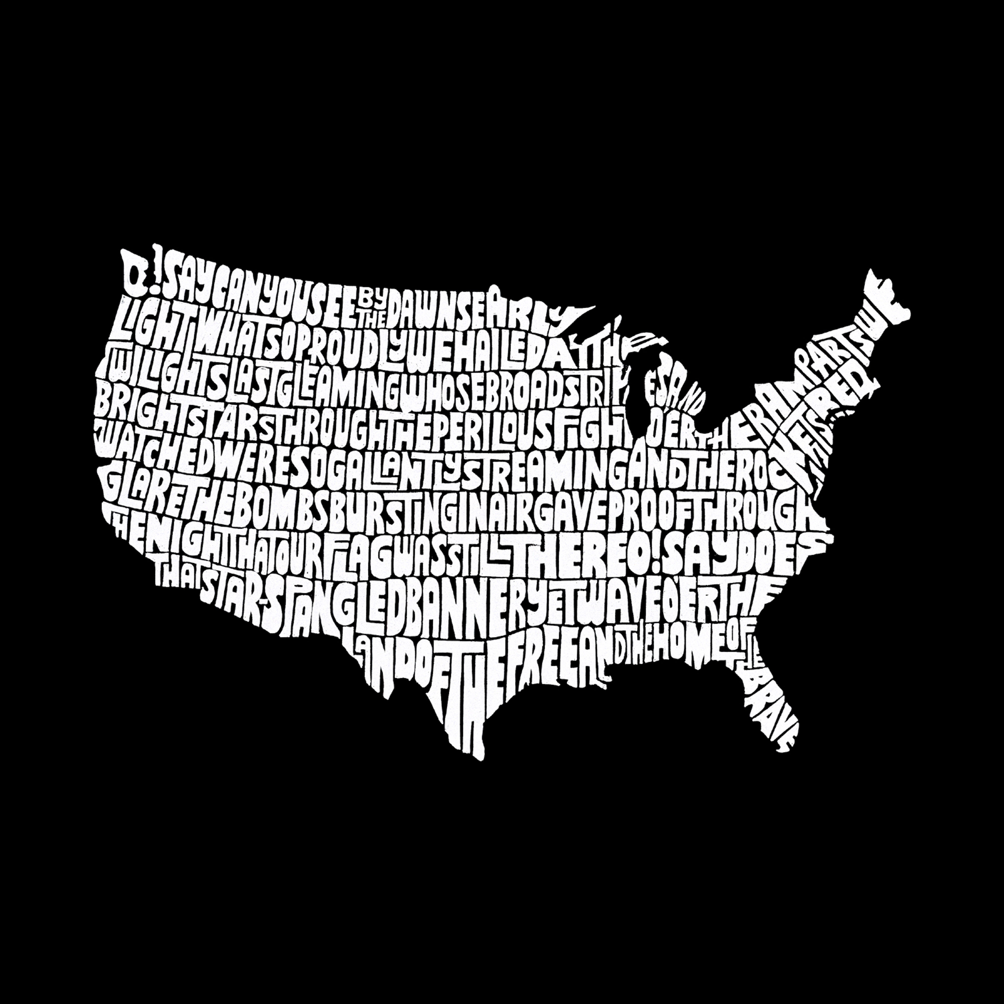 LA Pop Art Girls Word T-Shirt - THE STAR SPANGLED BANNER