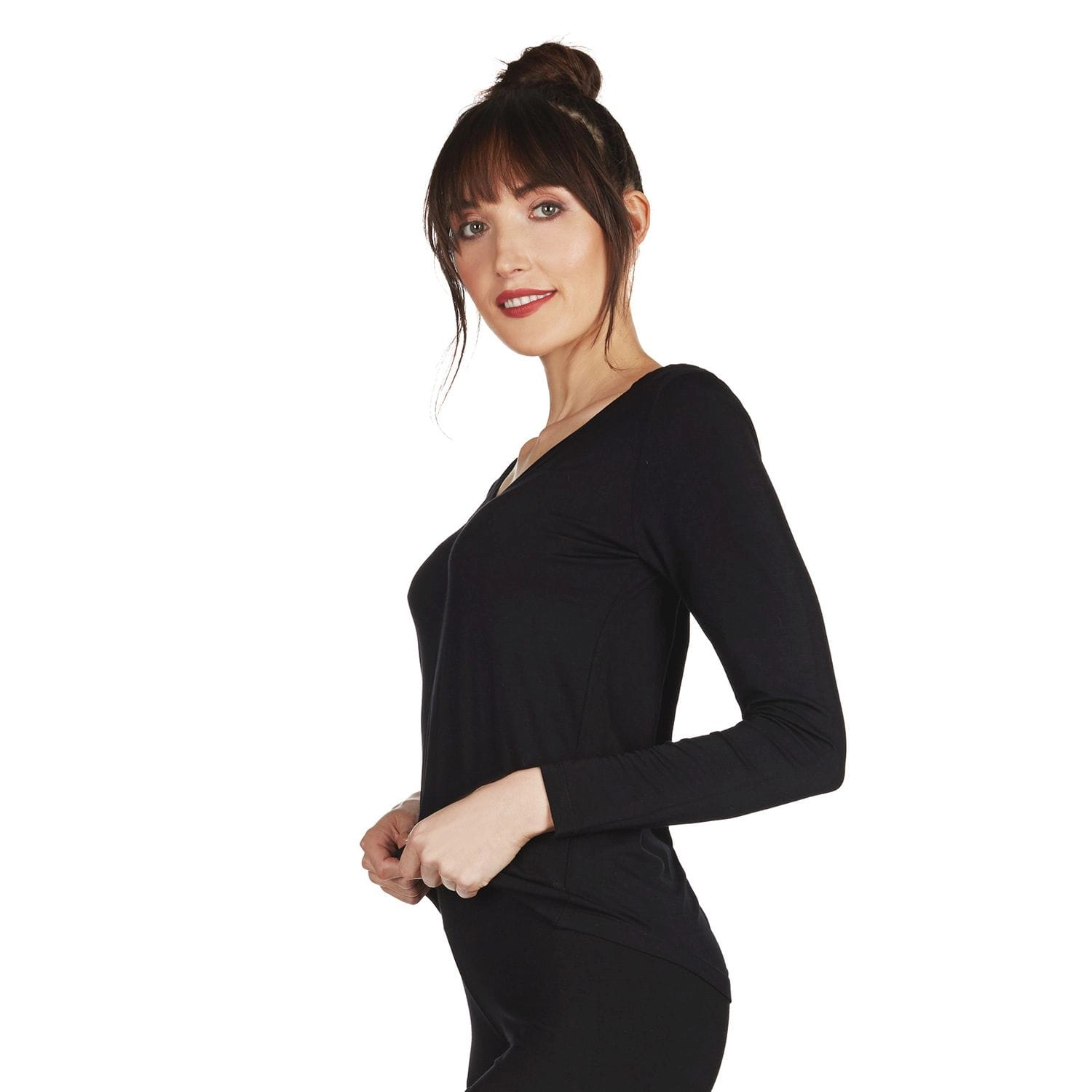 Memoi Women's Soft Bamboo Blend Relaxed Long Sleeve Top
