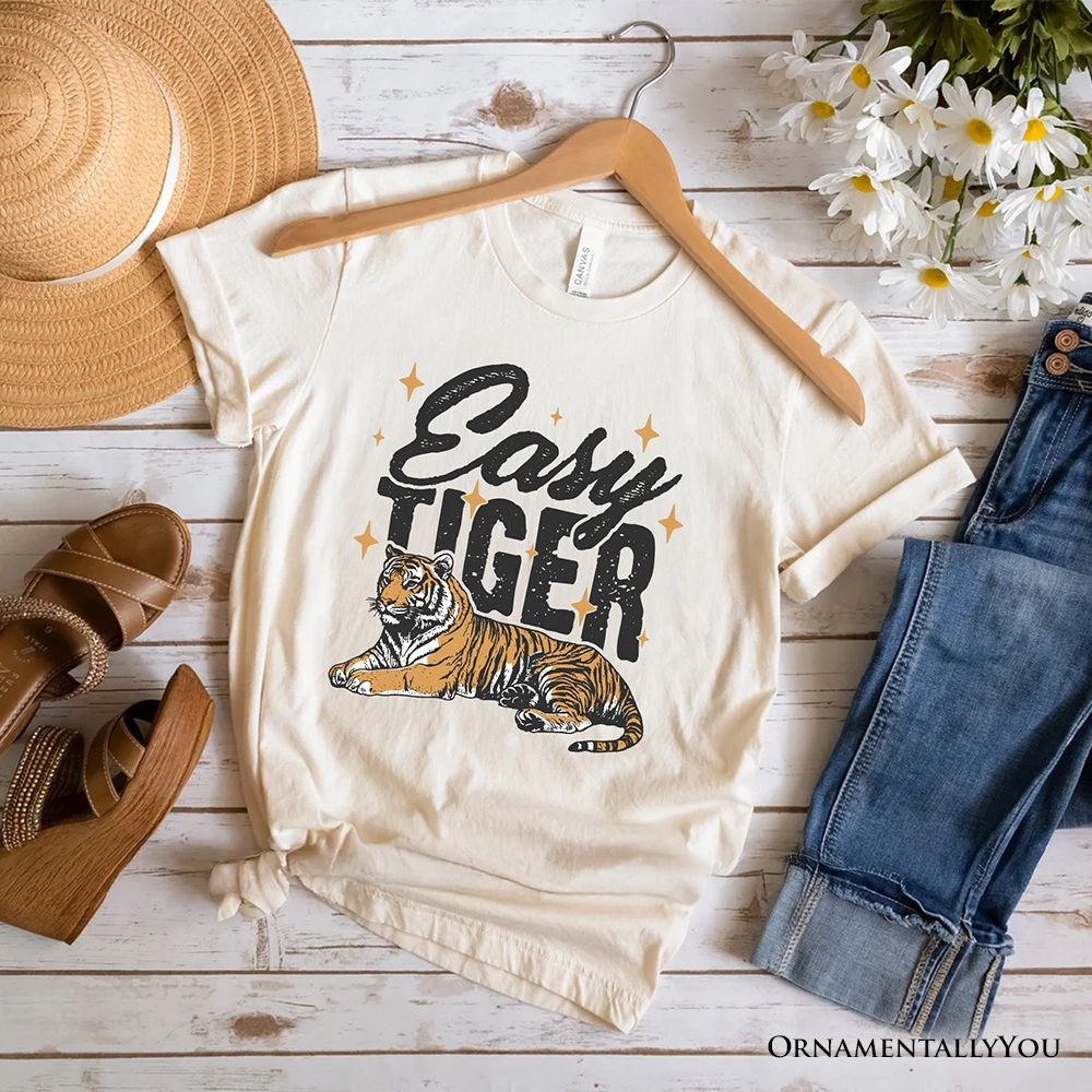 OrnamentallyYou Unisex Easy Tiger Retro Grunge T-Shirt