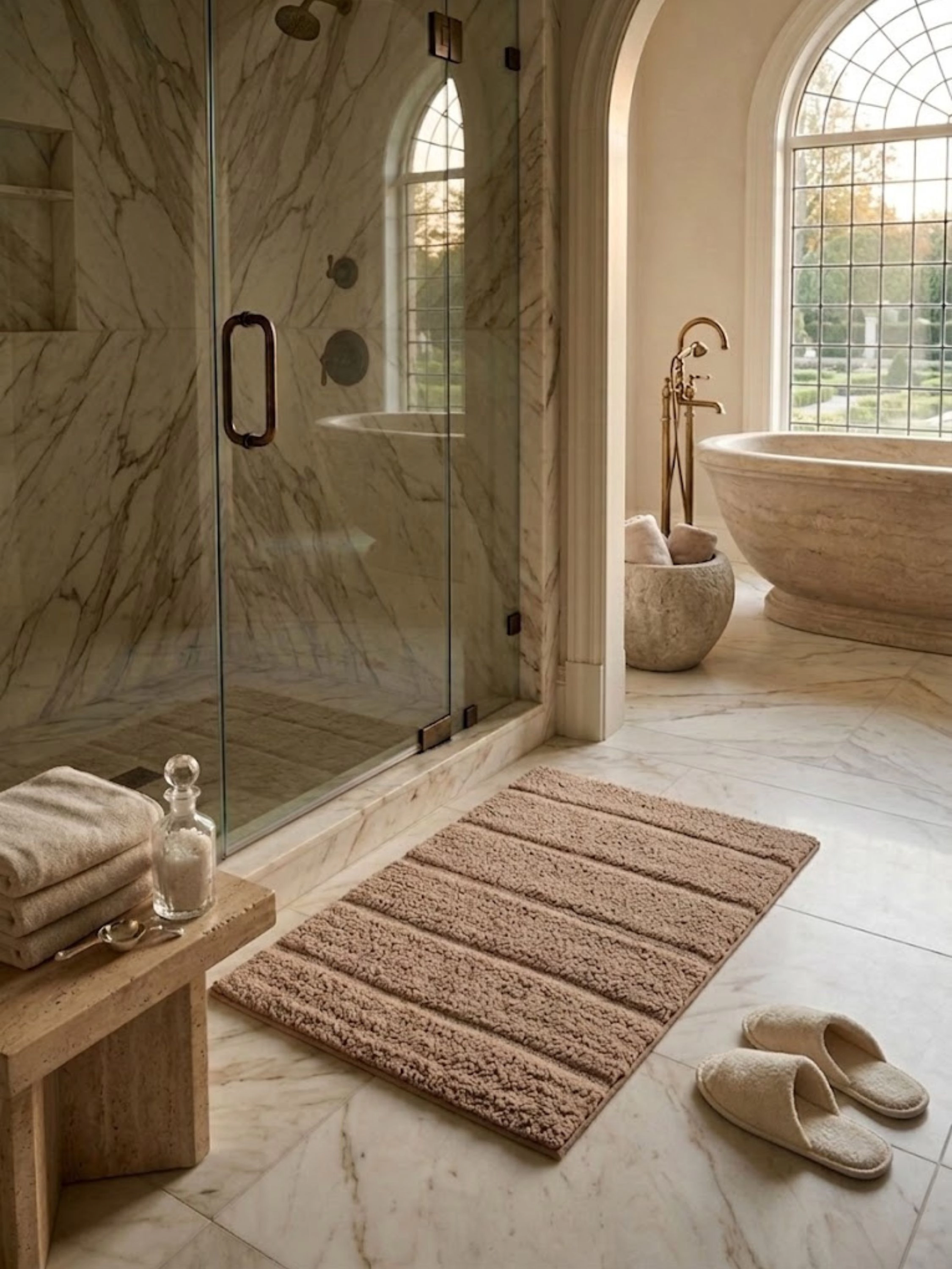GAURI KOHLI Riga Brown Bath Mat