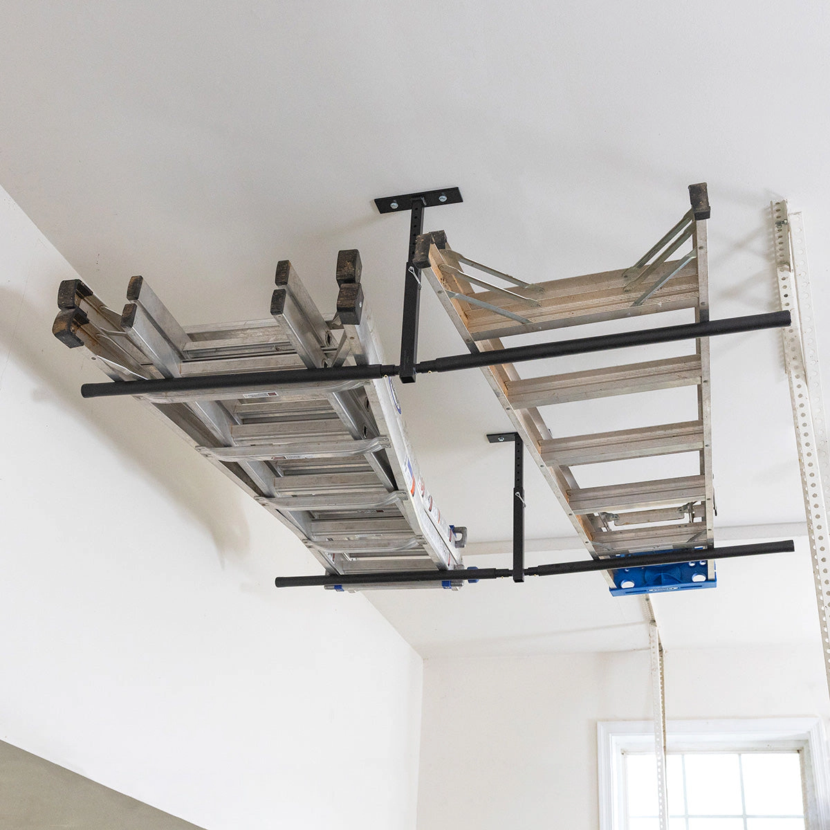 StoreYour Hi-Port 2 Ladder Ceiling Storage Rack, Double Sided, Holds 150 lbs
