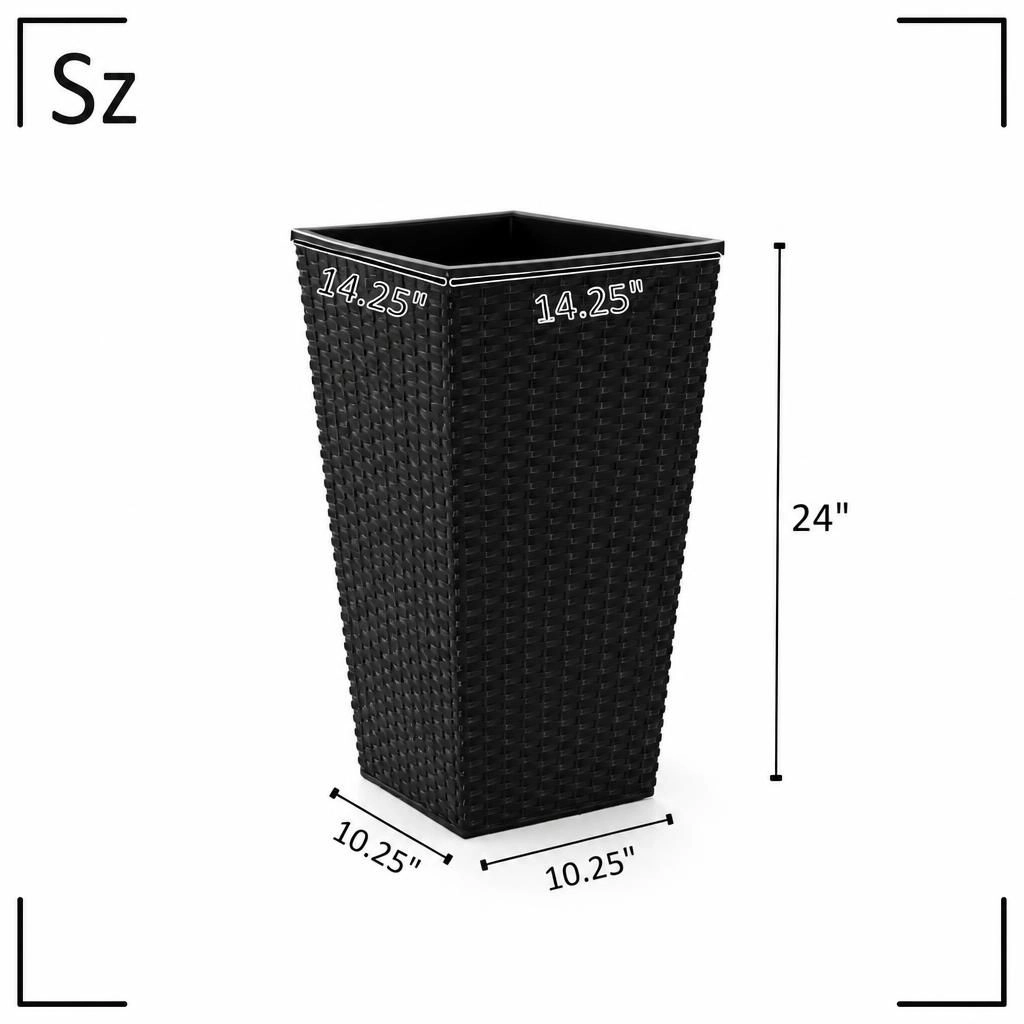 WOW PIONEER Tall Freestanding Garden Planter for Ornamental Flowers Herbs Vegetables Outdoor Set of 3