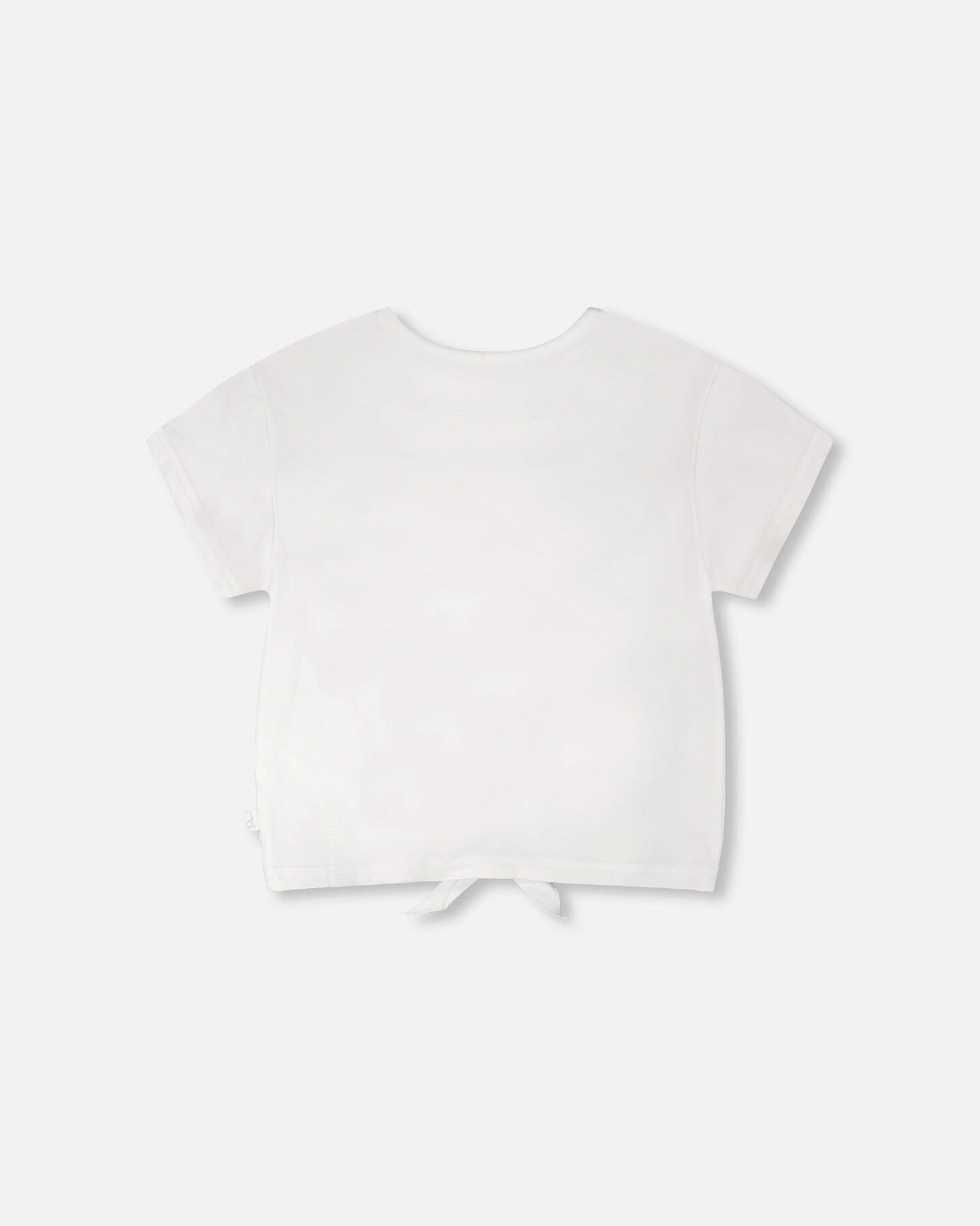 Deux par Girls Cupcake Graphic Organic Cotton Jersey T-Shirt with Tie At Waist