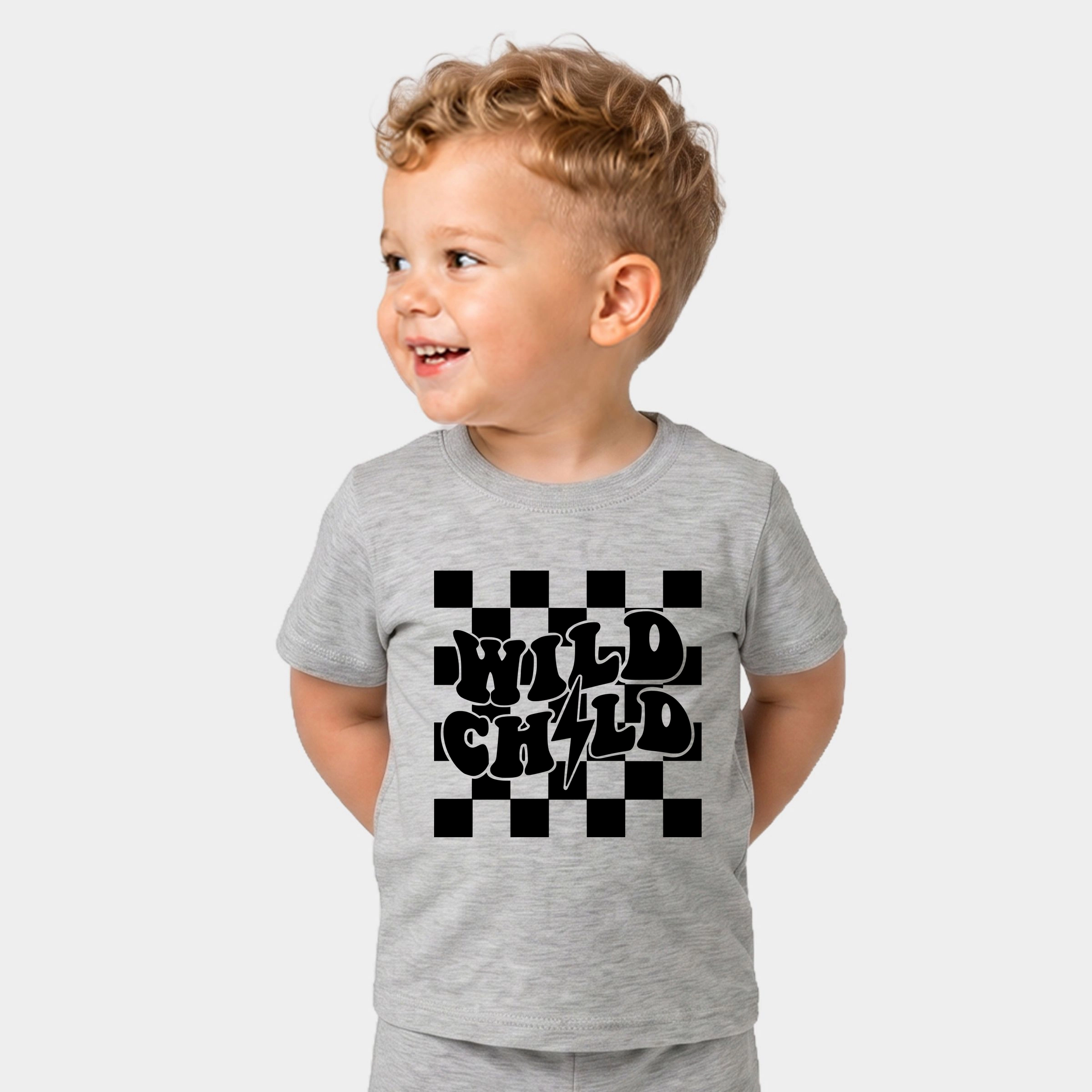 The Juniper Shop - Toddler Crew Shorts Set Wild Child Lightning Bolt