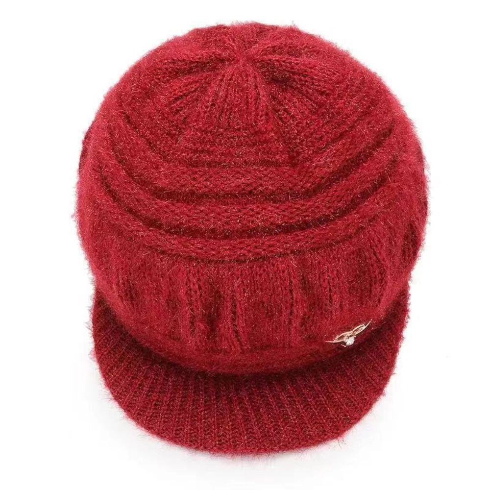 Wardrobe Whimsy Women Double Layer Coral Fleece Warm Winter Knit Beanie Hat
