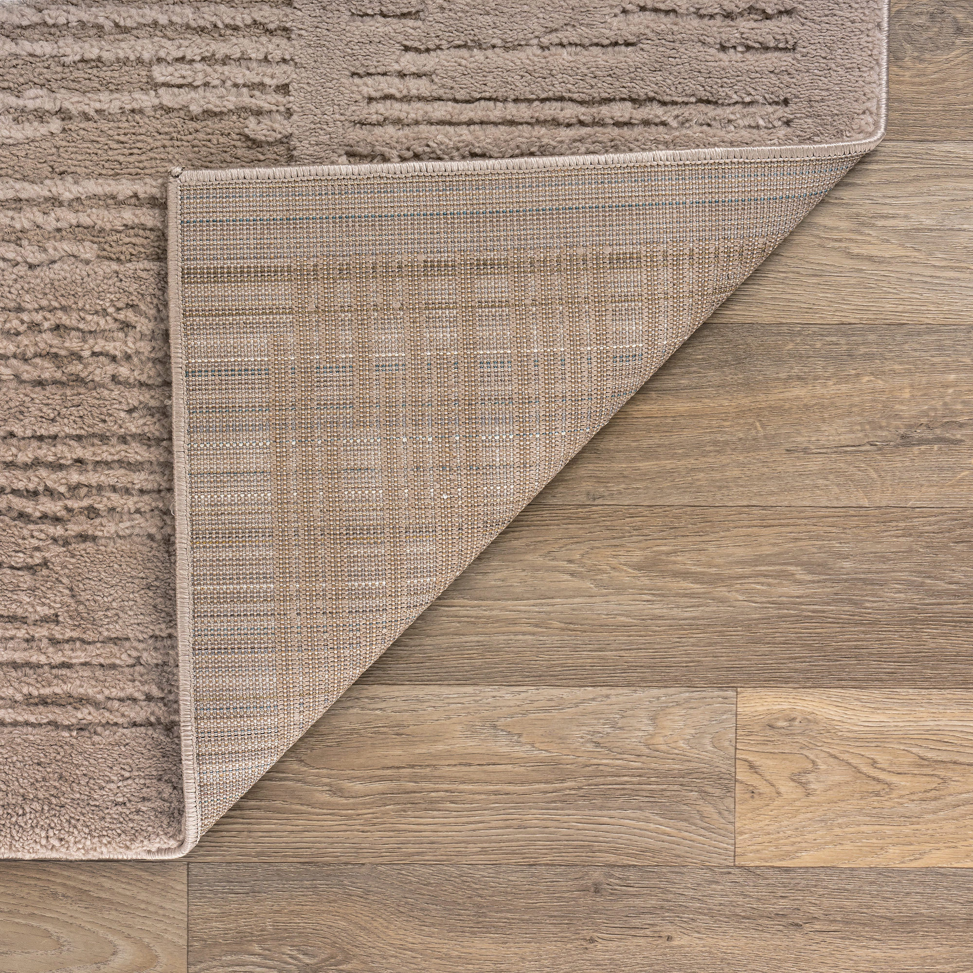 World Rug Gallery Striped Framed Border Soft Shag High-Low Indoor Area
