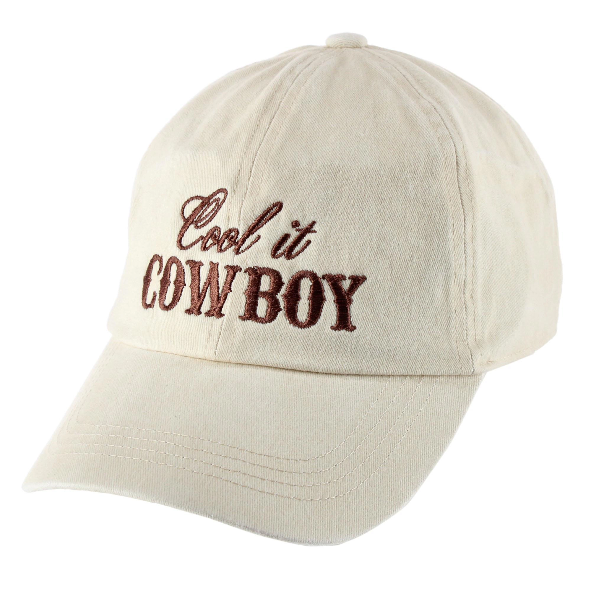 CTM Women's Cool It Cowboy Embroidered Baseball Cap