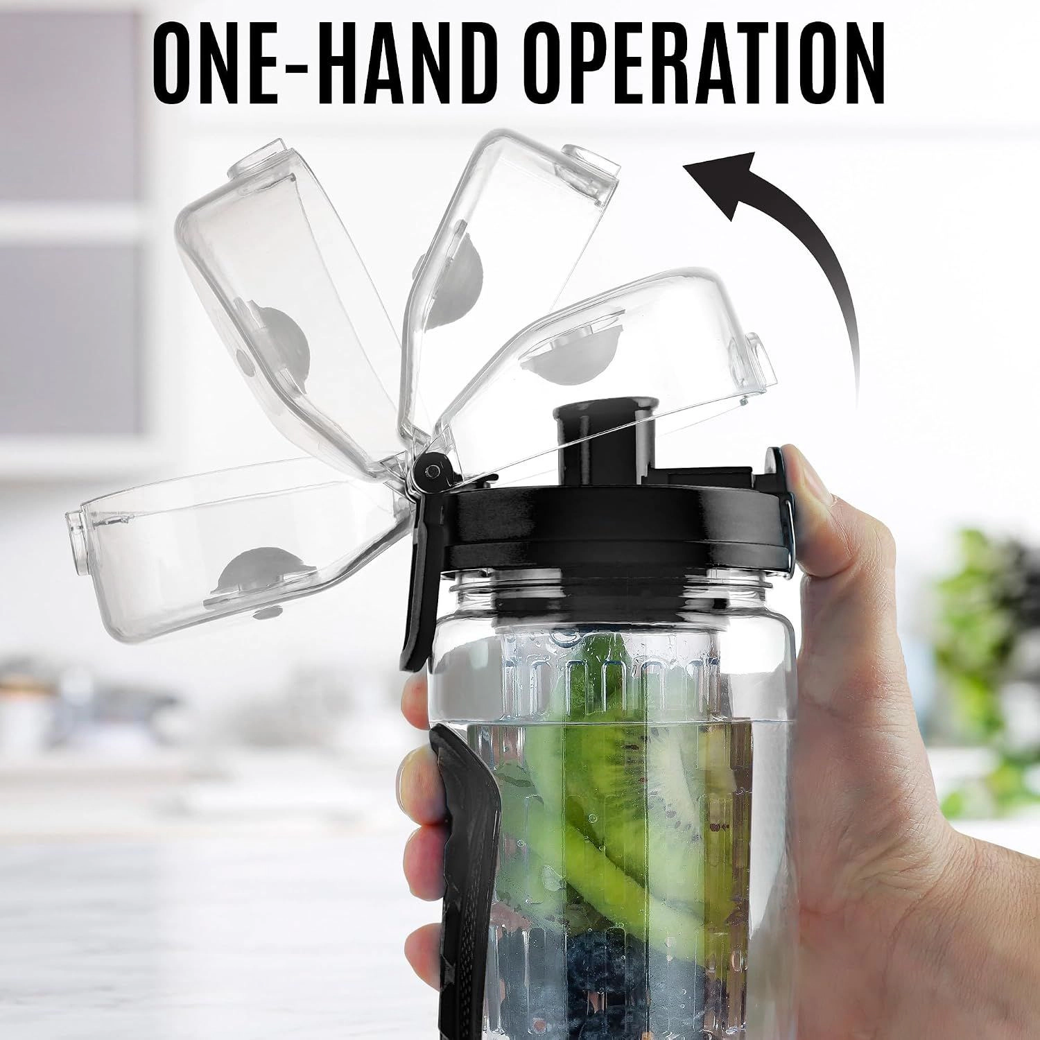 Zulay Kitchen Fruit Infuser Water Bottle - 34oz Leakproof With Full-Length Infusion Rod