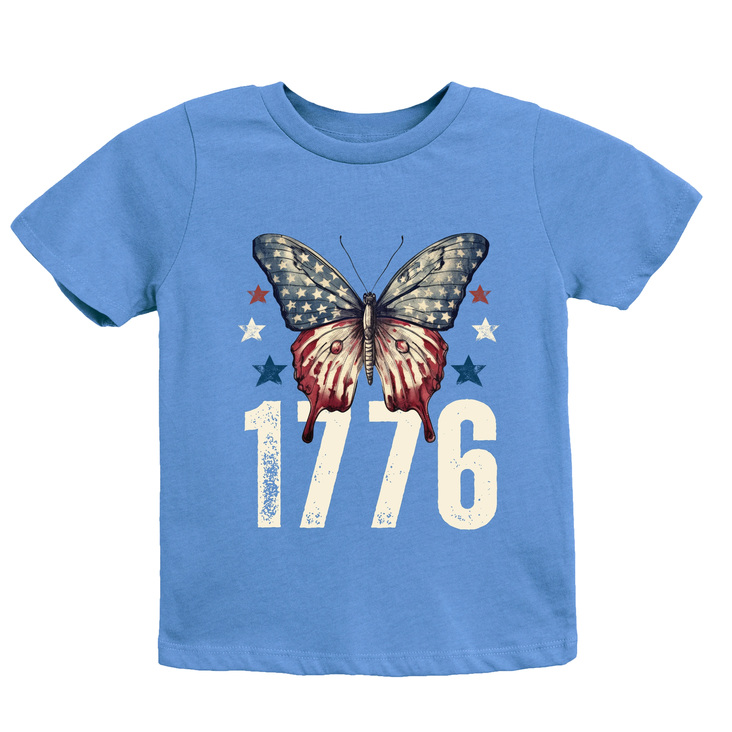 The Juniper Shop - 1776 Butterfly Patriotic Youth Short Sleeve Graphic T-Shirt
