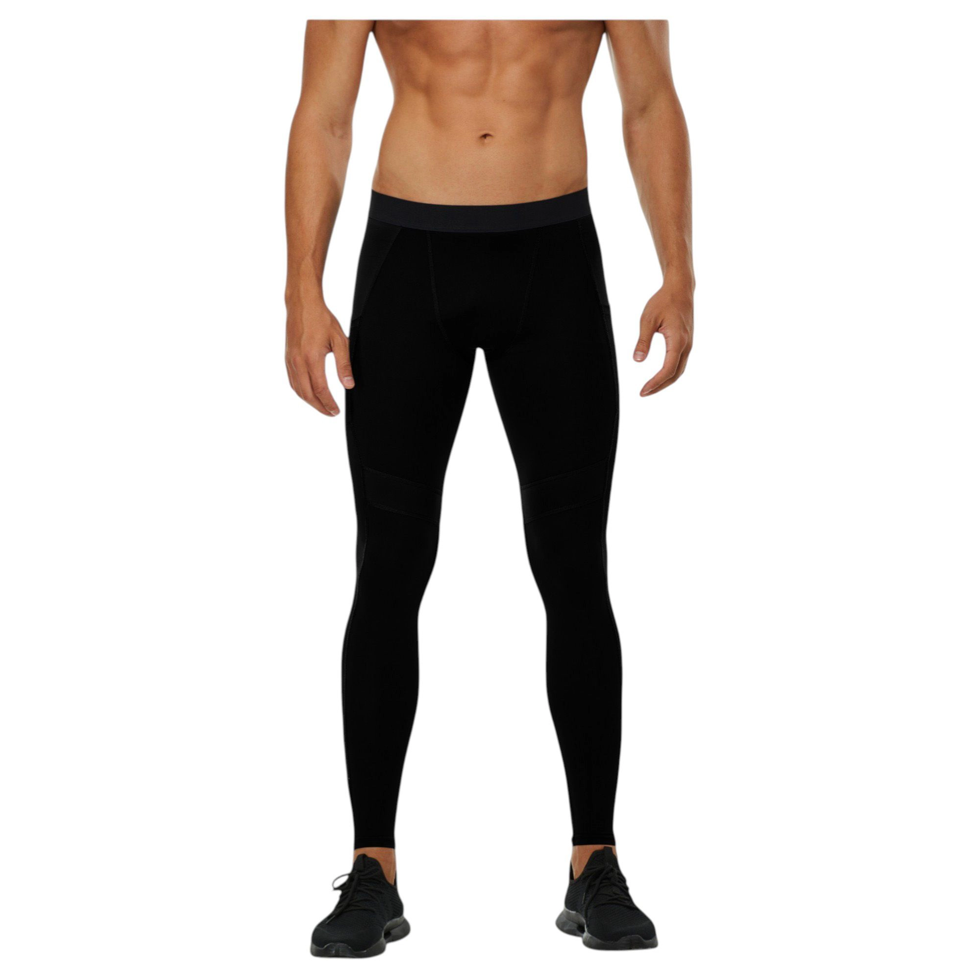 Anna-Kaci Men's Compression Leggings with Wide Waistband and Side-Pocket