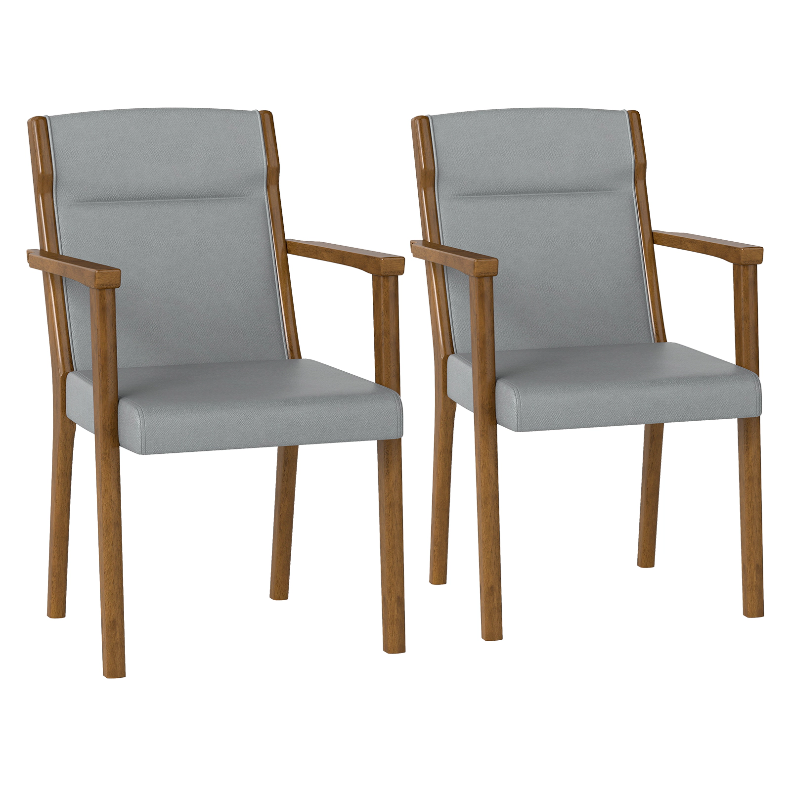 LJG Upholstered Wooden Accent Chairs Set of 2 with High Back and Soft Cushion