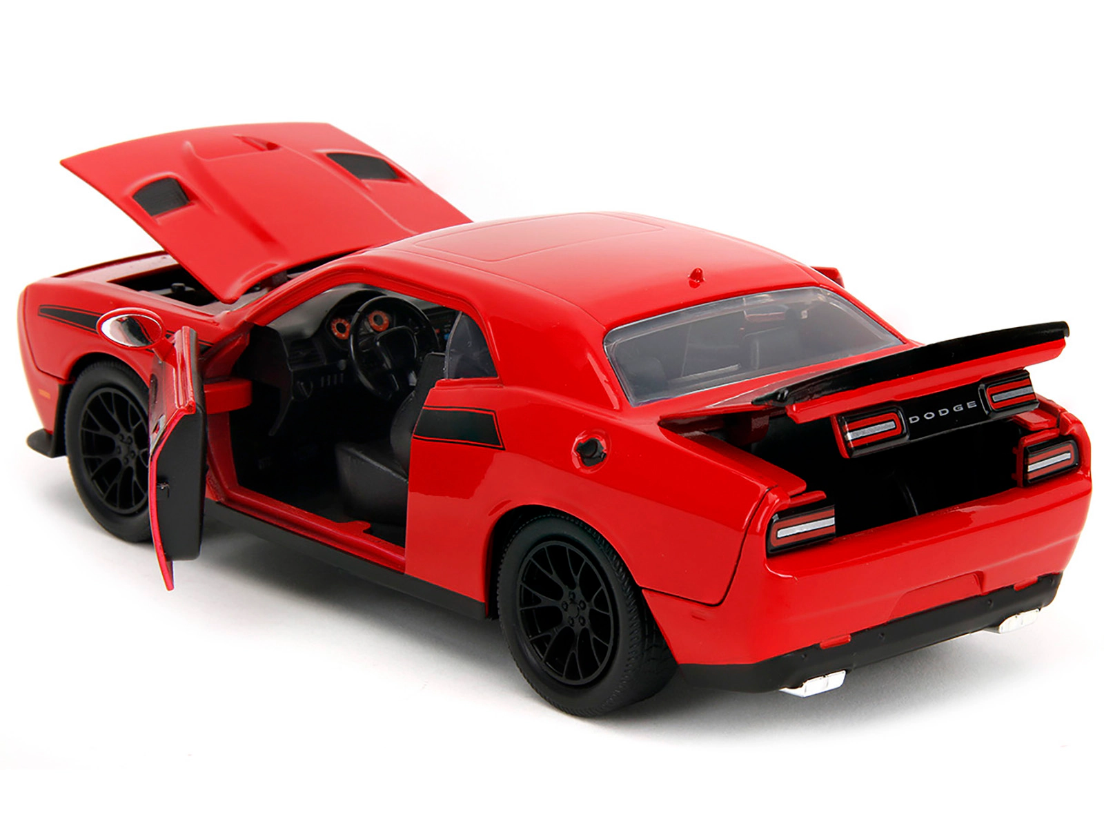 Jada 2015 Dodge Challenger Red with Black Stripes and Glenn Diecast Figure "The Walking Dead" (2010-2022) TV