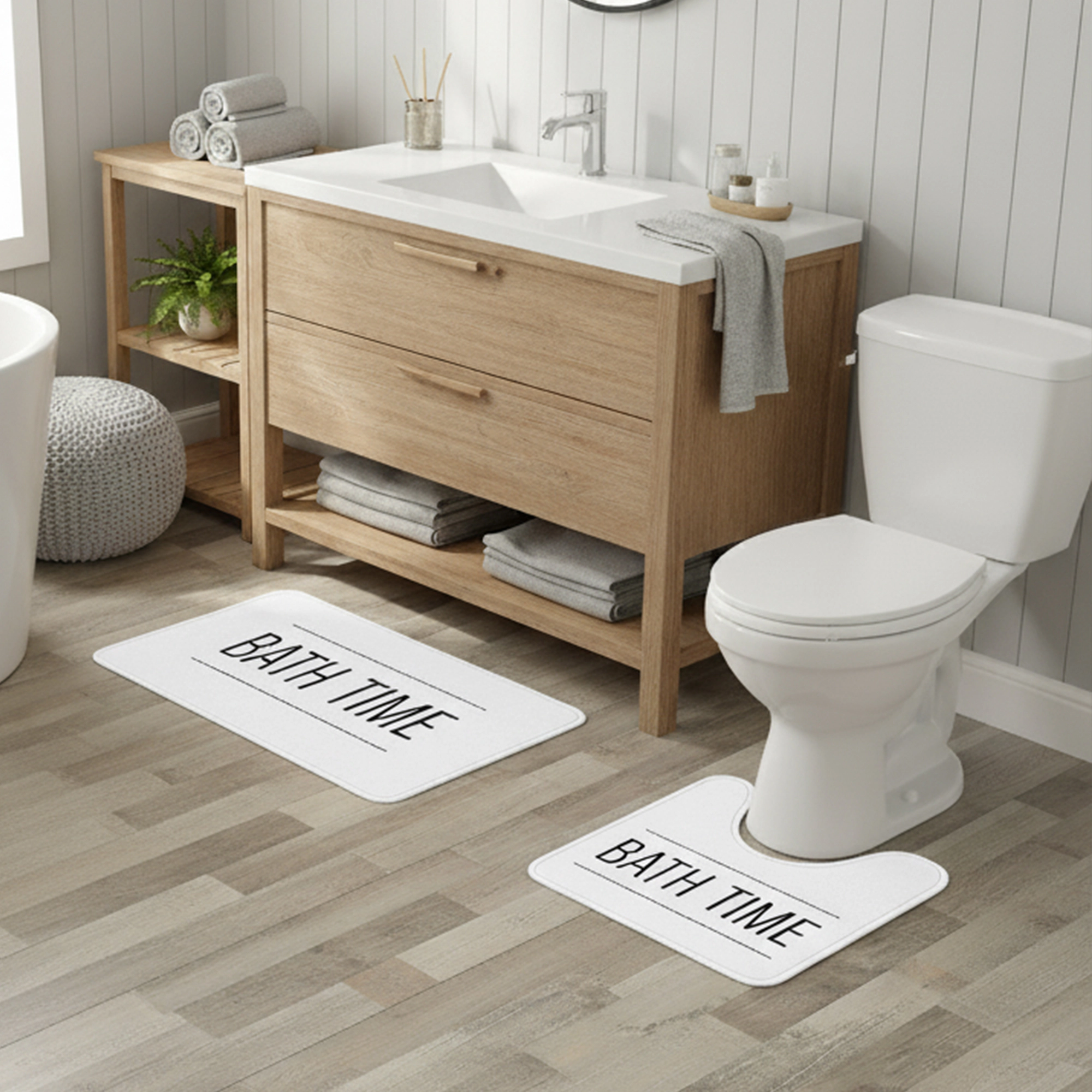 Evideco French Home Goods "Bath Time" Microfiber Memory Foam Toilet Contour Mat 20 x 18 in