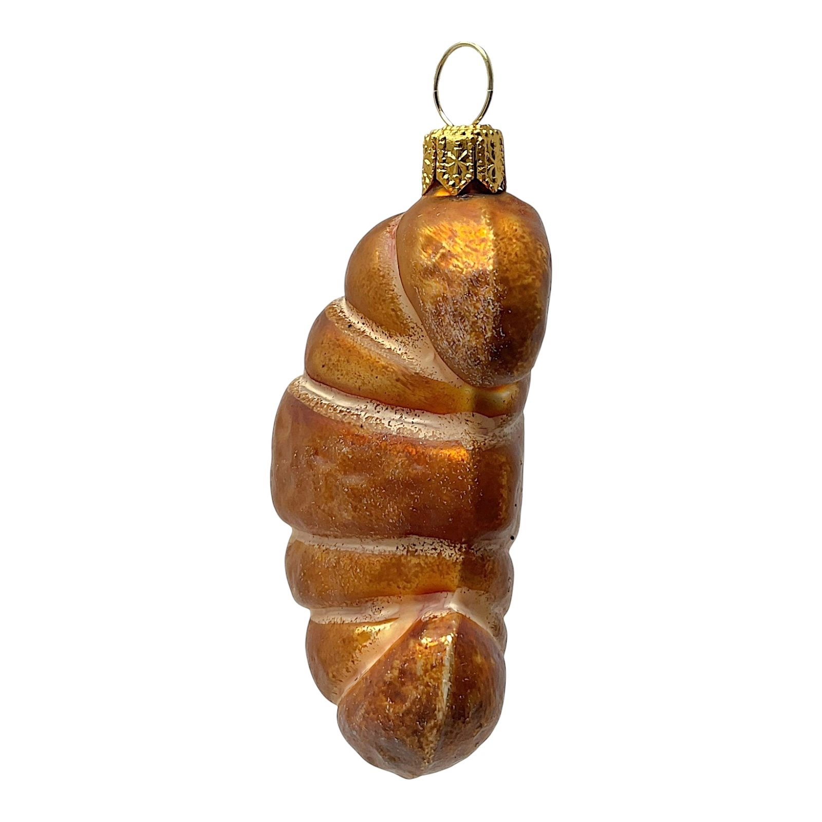 Pinnacle Peak Trading Company Croissant Pastry Polish Blown Glass Christmas Ornament Set of 2 Decorations