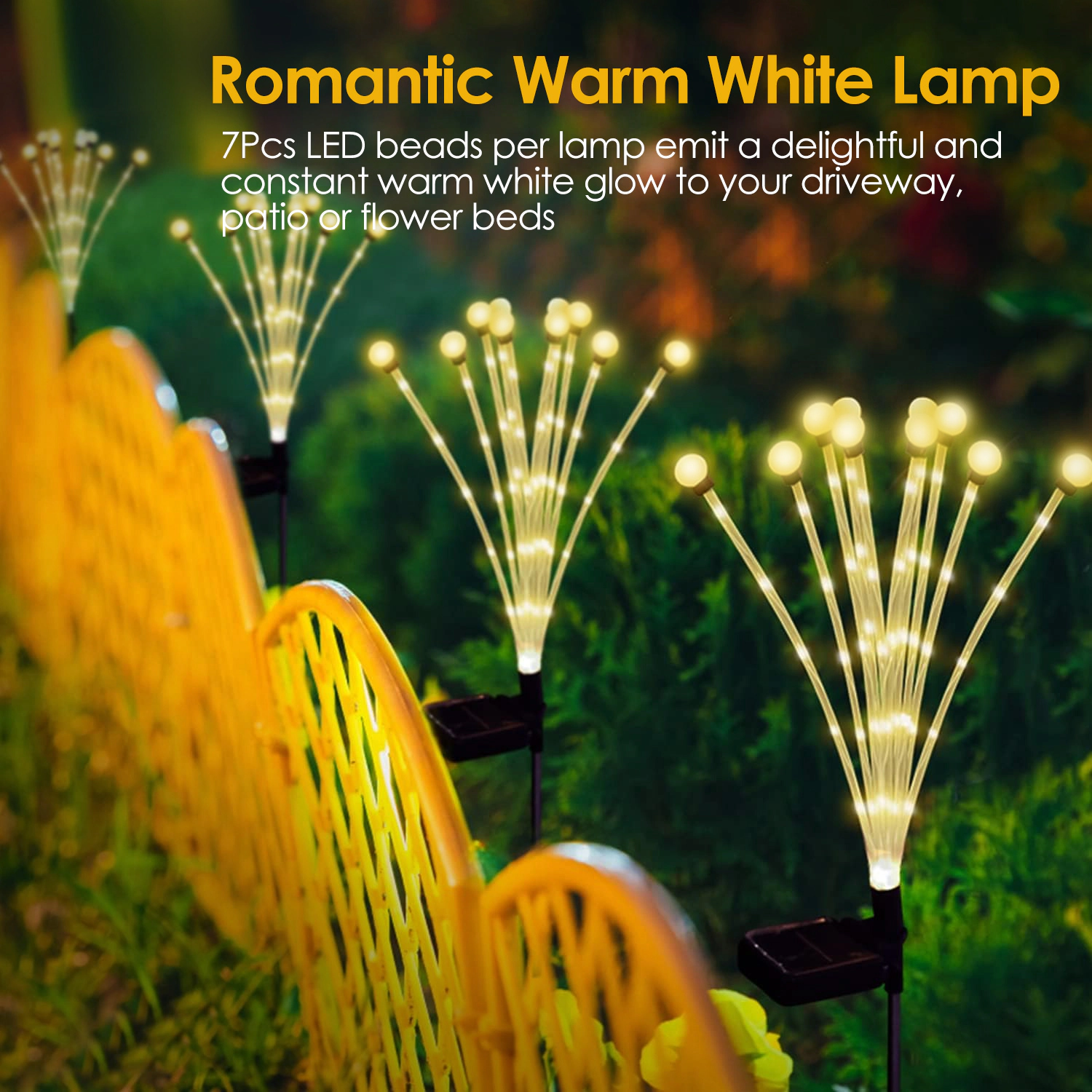 GBruno Solar Firefly Swaying Pathway Stake Lights 2-Pack