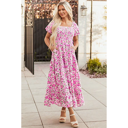Threaded Pear Women's Logan High Waist Maxi Dress, Color