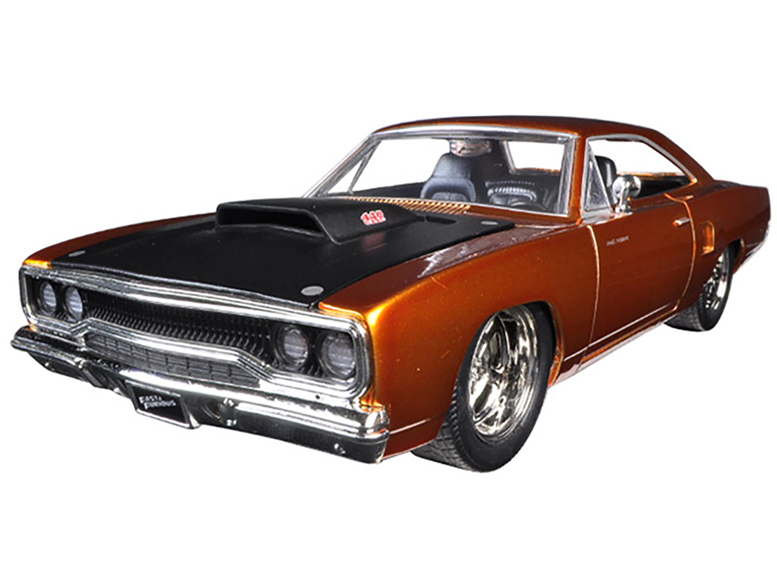 Jada Dom's 1970 Plymouth Road Runner Copper with Black Hood "Fast & Furious 7" (2015) Movie 1/24 Diecast Model