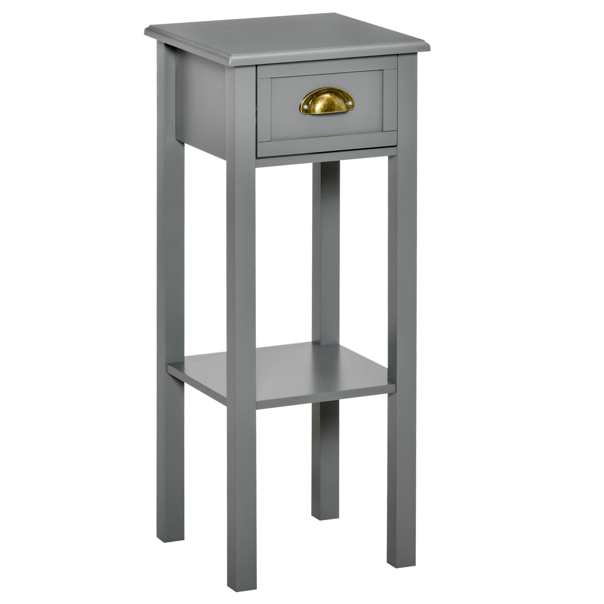 HONGGE 2-Tier Side with Drawer and Shelf End for Living Room Hallway