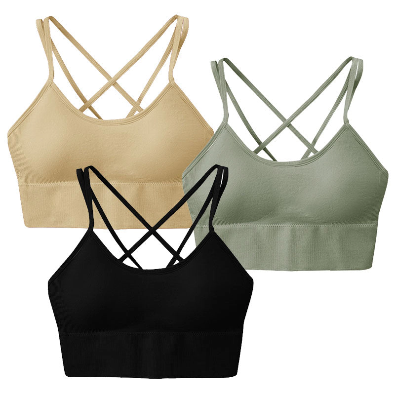 GBruno Padded Cross-Back Sports Bras 3-Pack