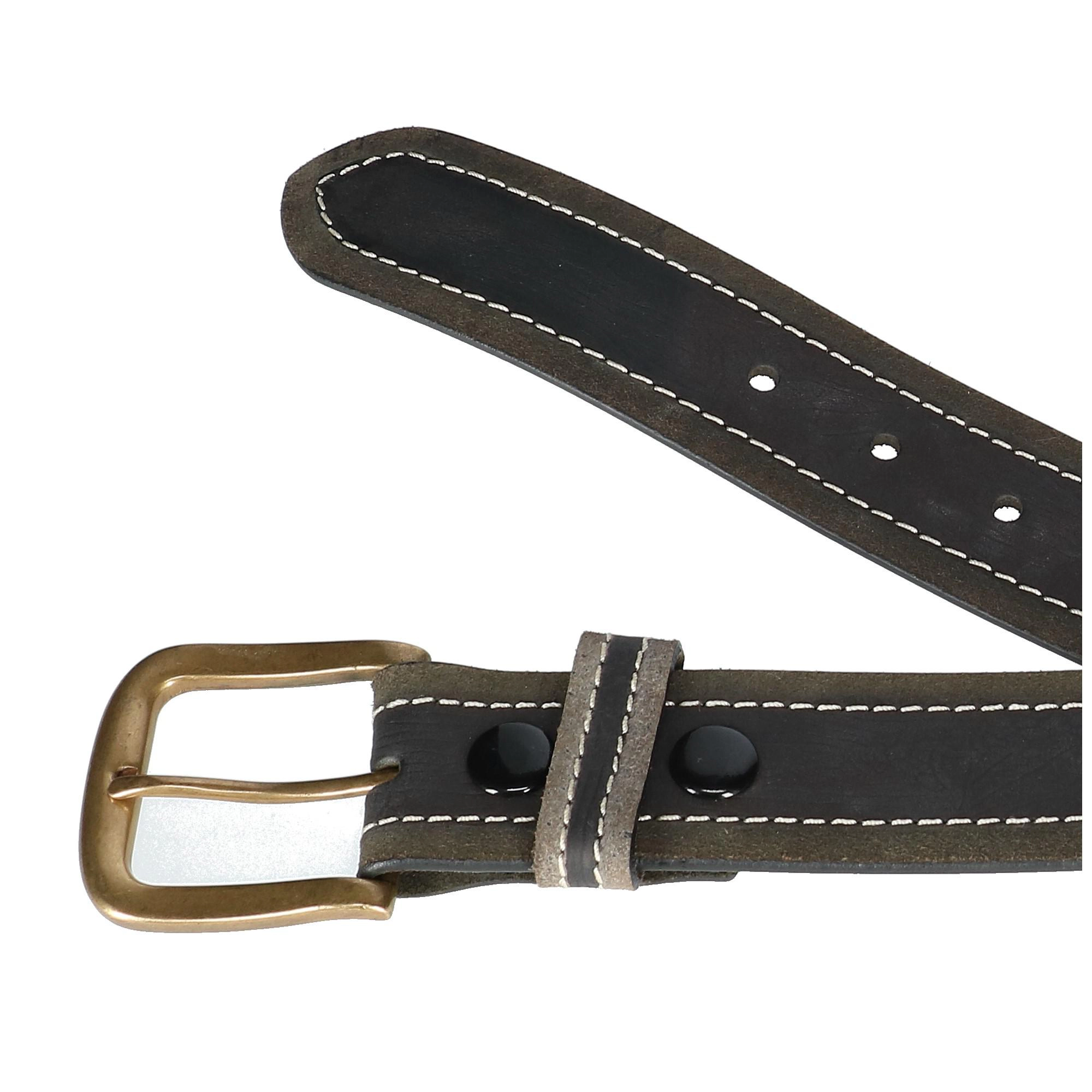 Paul & Taylor Mens Big Tall  Two Tone Bridle Belt with Removable Buckle