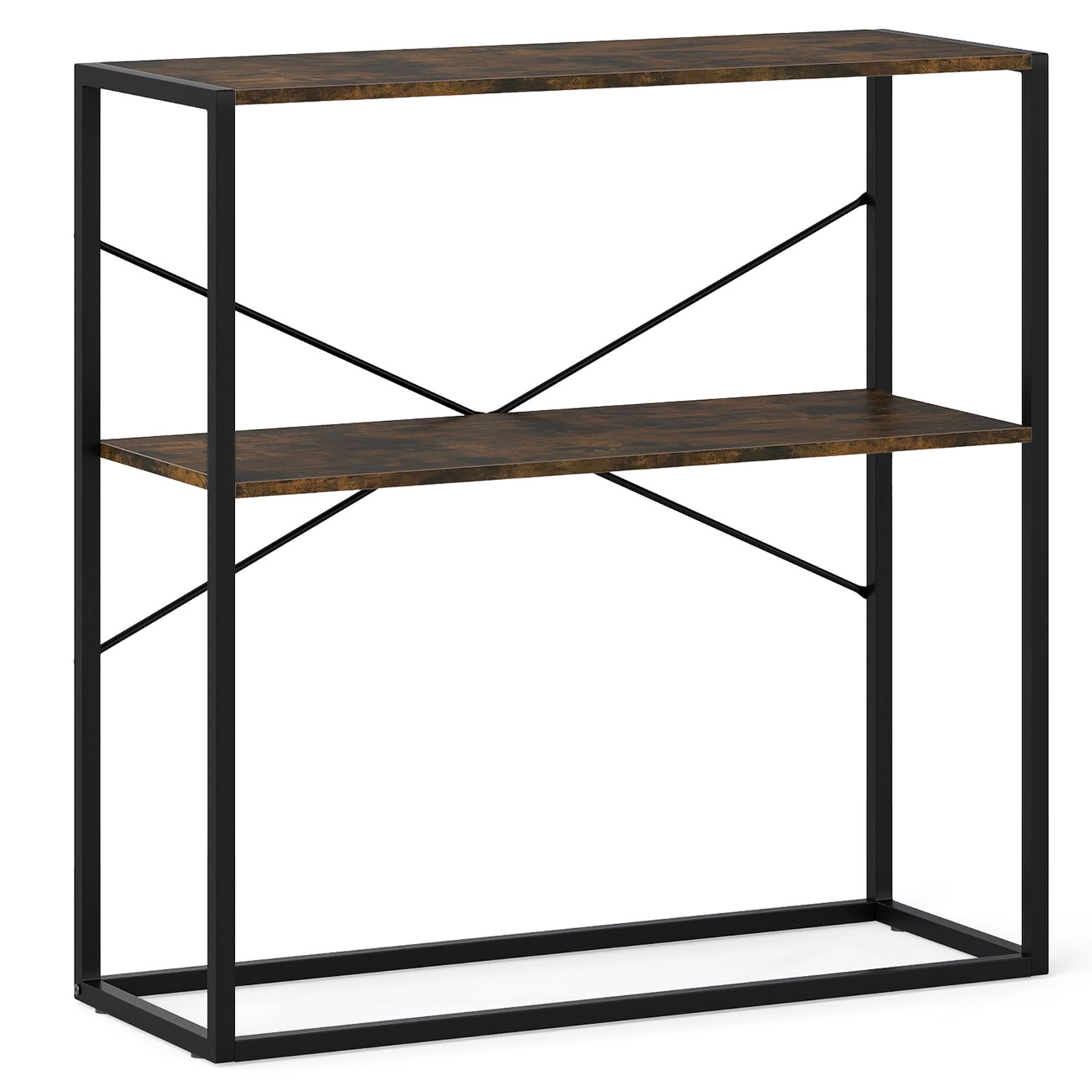 SlickBlue Modern Console Table with Metal Frame and Shelves