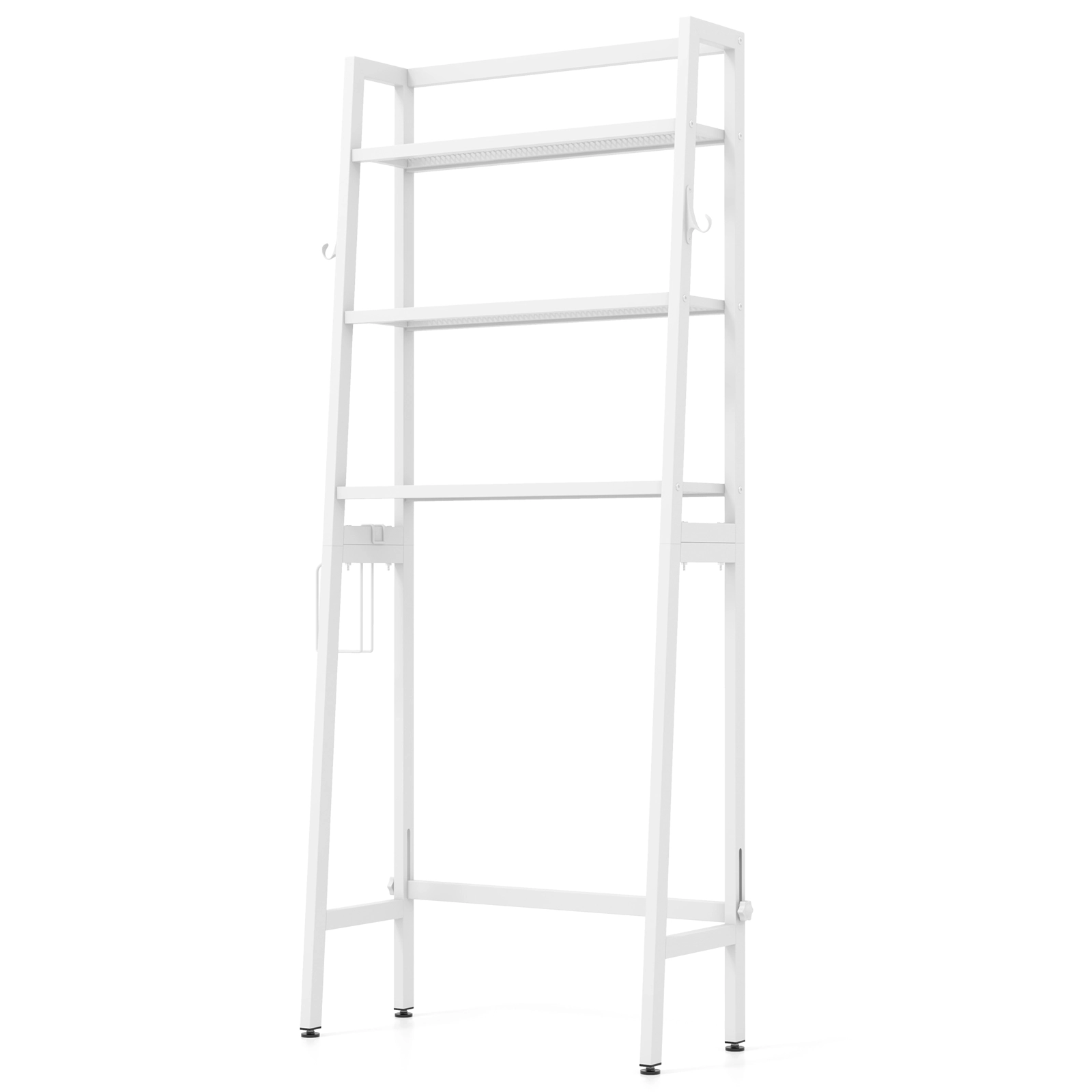 SUGIFT 3-Tier Over The Toilet Metal Storage Shelf with Adjustable Bottom Bar 132-lb Capacity White