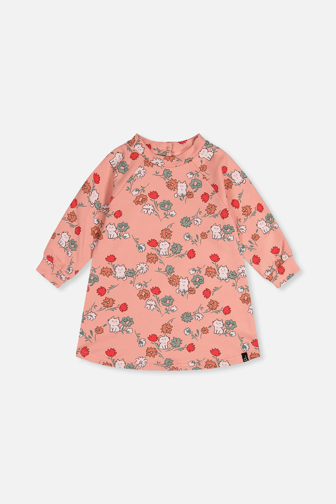 Deux par Girls Cat Print French Terry Dress